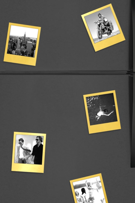 Set Of 6 Gold Magnetic Polaframes