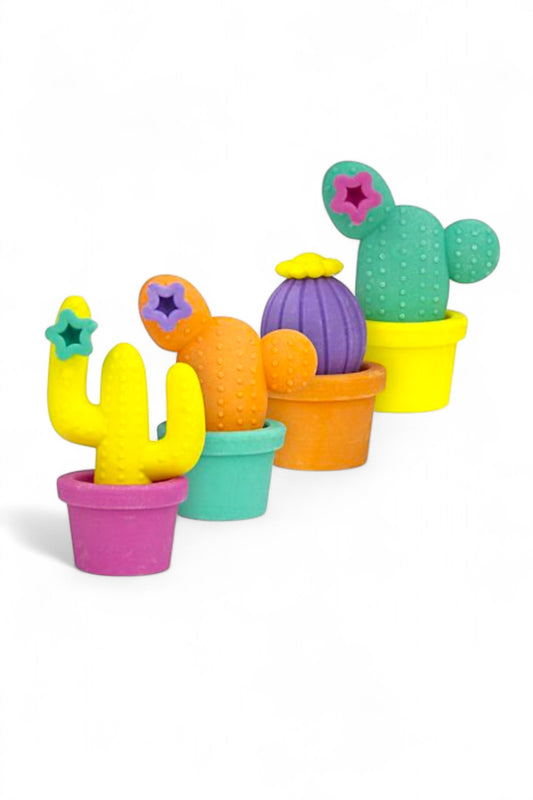 Set Of 4 Cactus Erasers