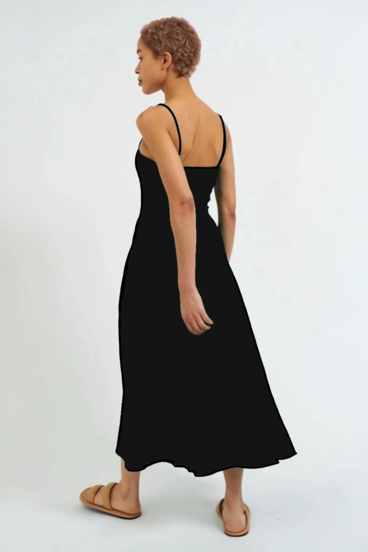 Soumia Jersey Bodice And Recycled Cotton Skirt Midaxi Dress - Black