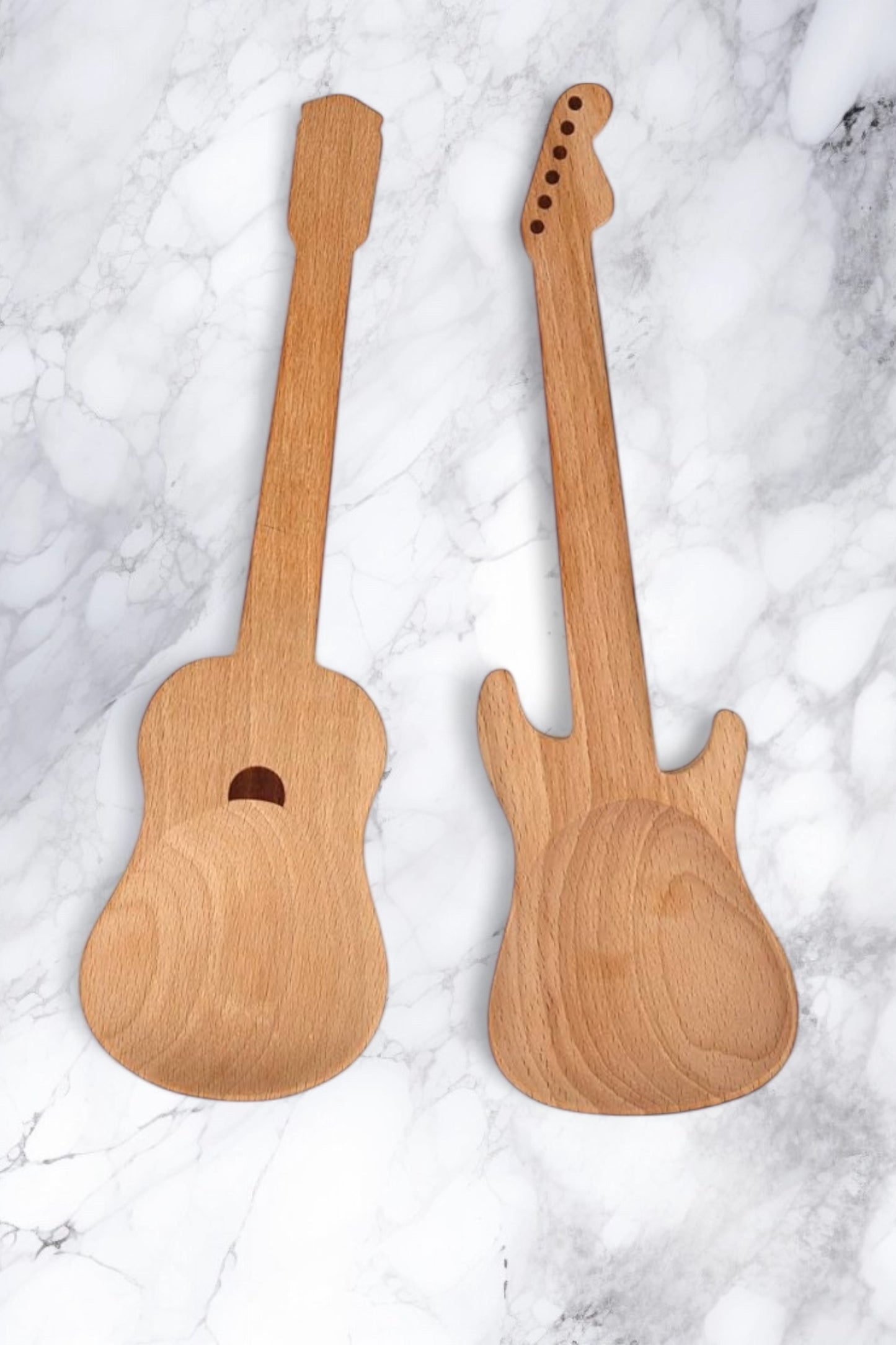 Wooden Guitar Shaped Salad Servers