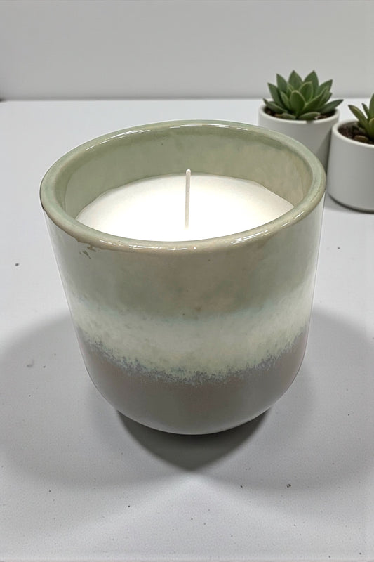 Eucalyptus Candle in Glazed Ceramic Pot