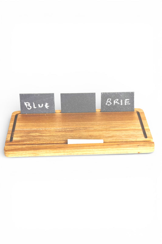 Acacia Cheese Board With Slate Name Plates
