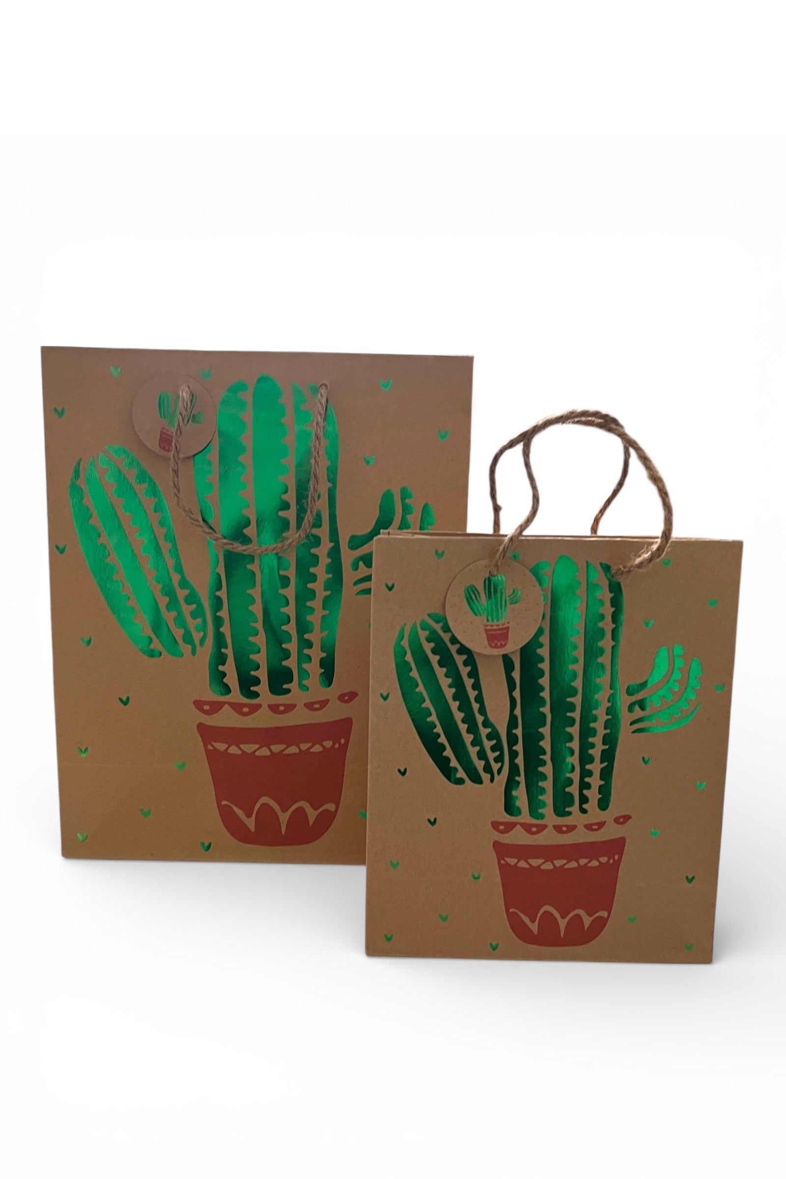 2 Cactus Gift Bags - Front