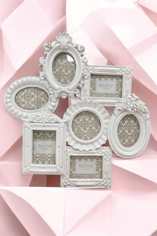 White 7 Frame Vintage Style Collage Frame