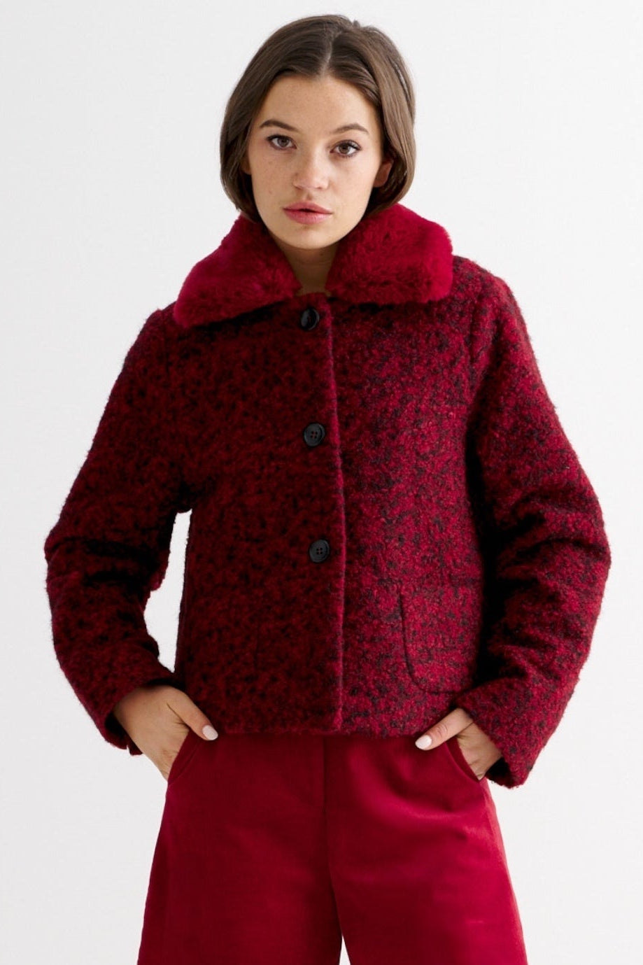 Apple Boucle Jacket - Merlot