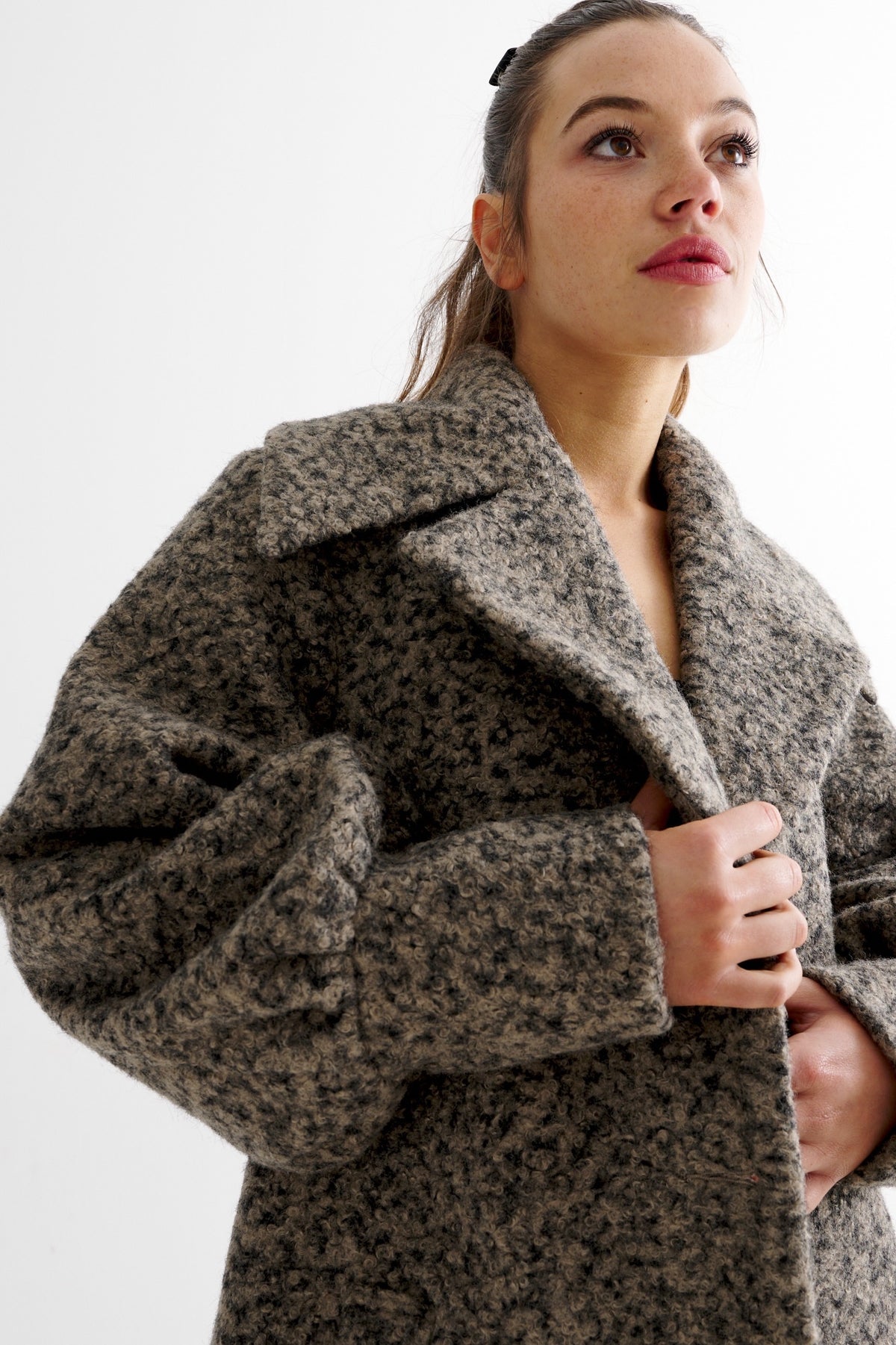 Mischa Boucle Coat - Biscuit