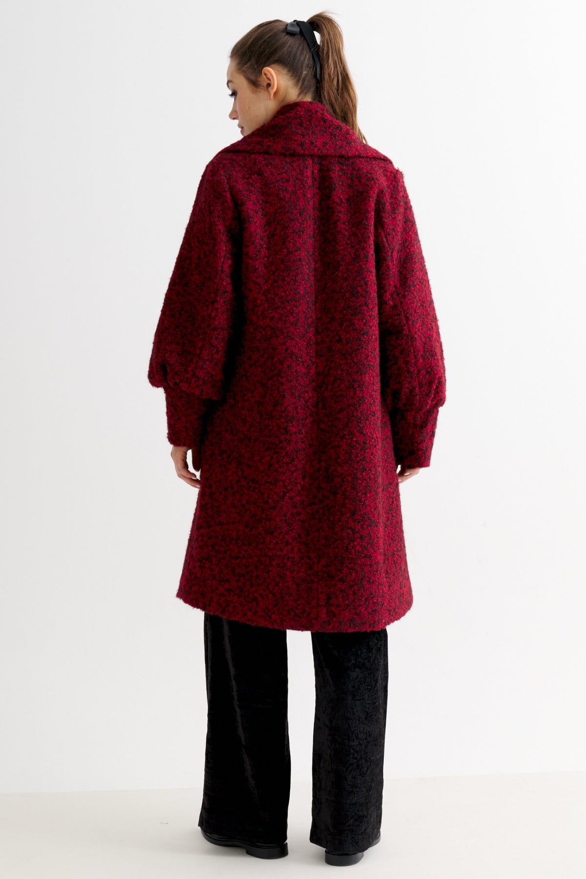 Mischa Boucle Coat - Merlot