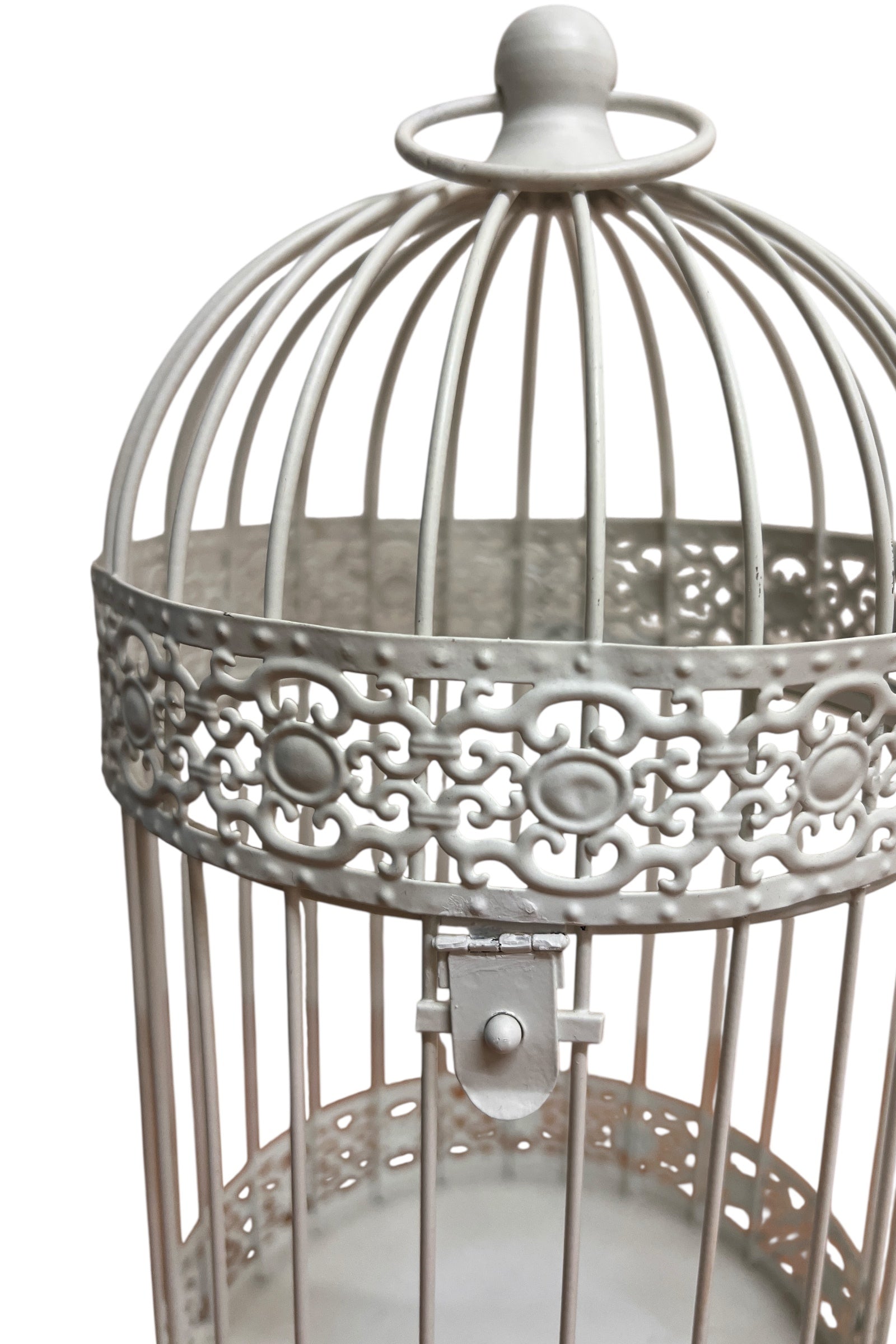 Pair of White Decorative Birdcages - Styled