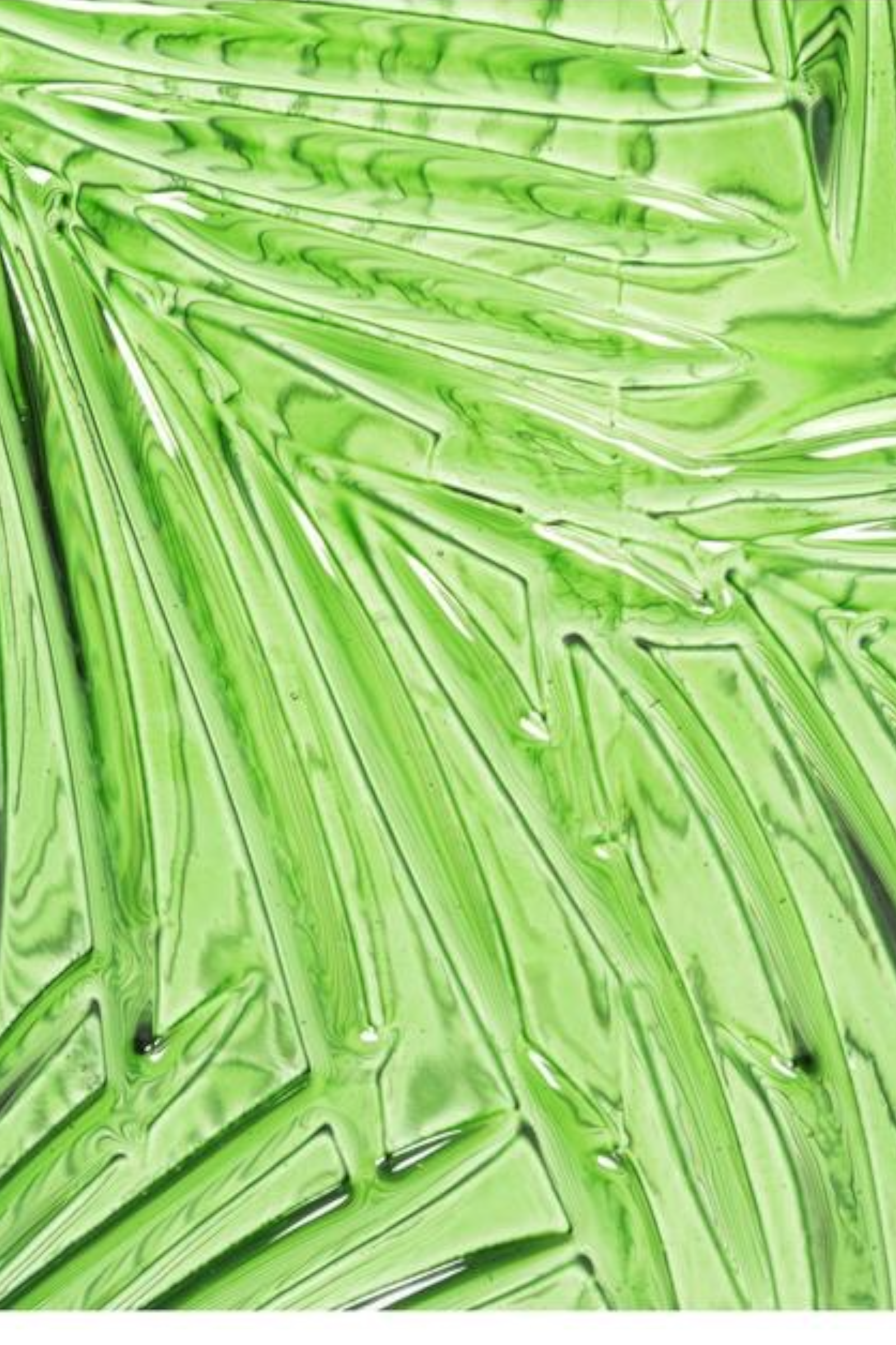 Large Fern Pressed Green Glass Vase - Styled