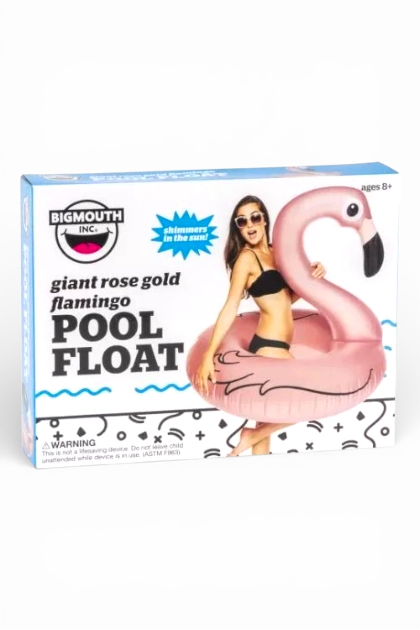Giant Rose Gold Flamingo Pool Float - Styled