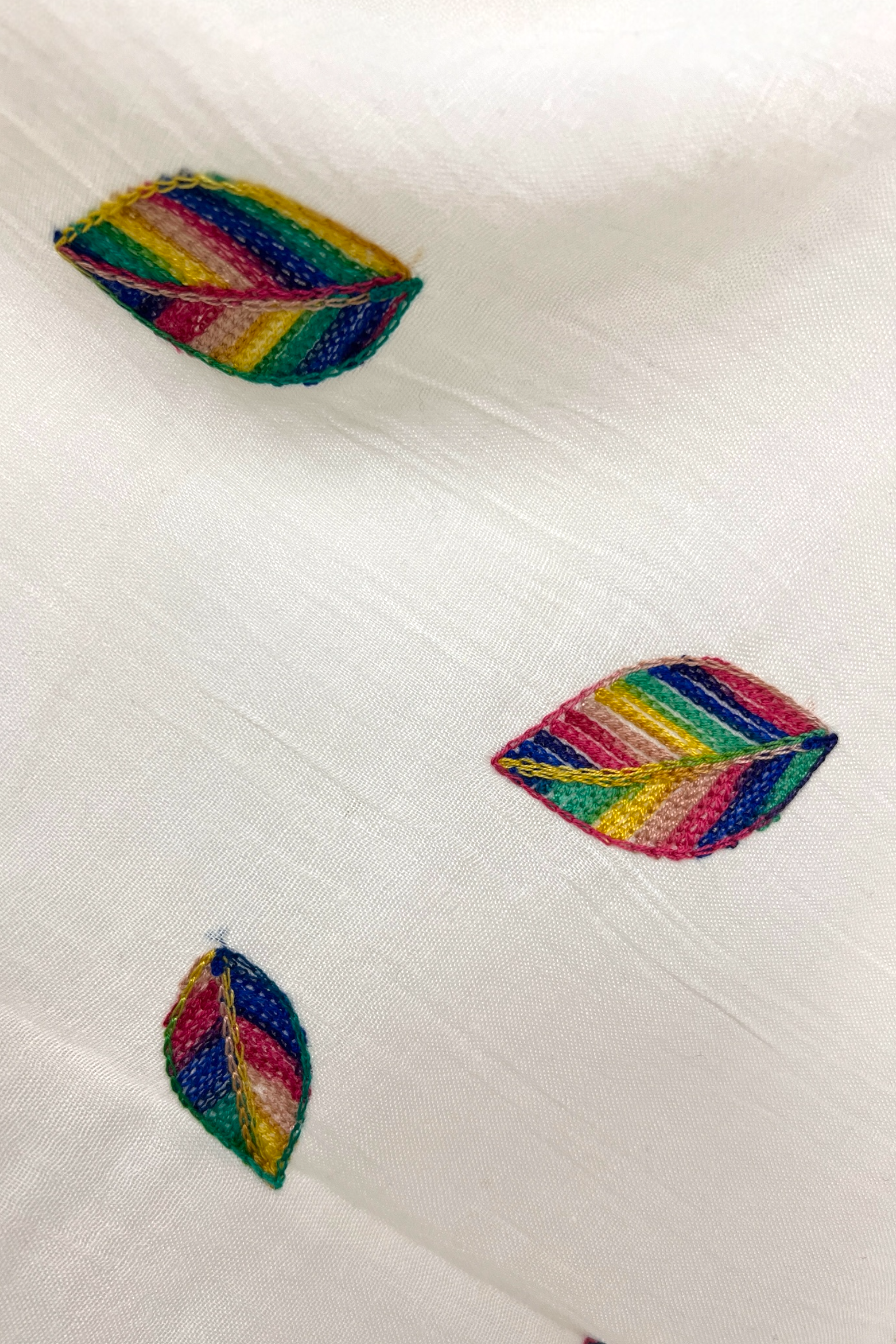 Kibi Embroidered Leaf Scarf - Styled