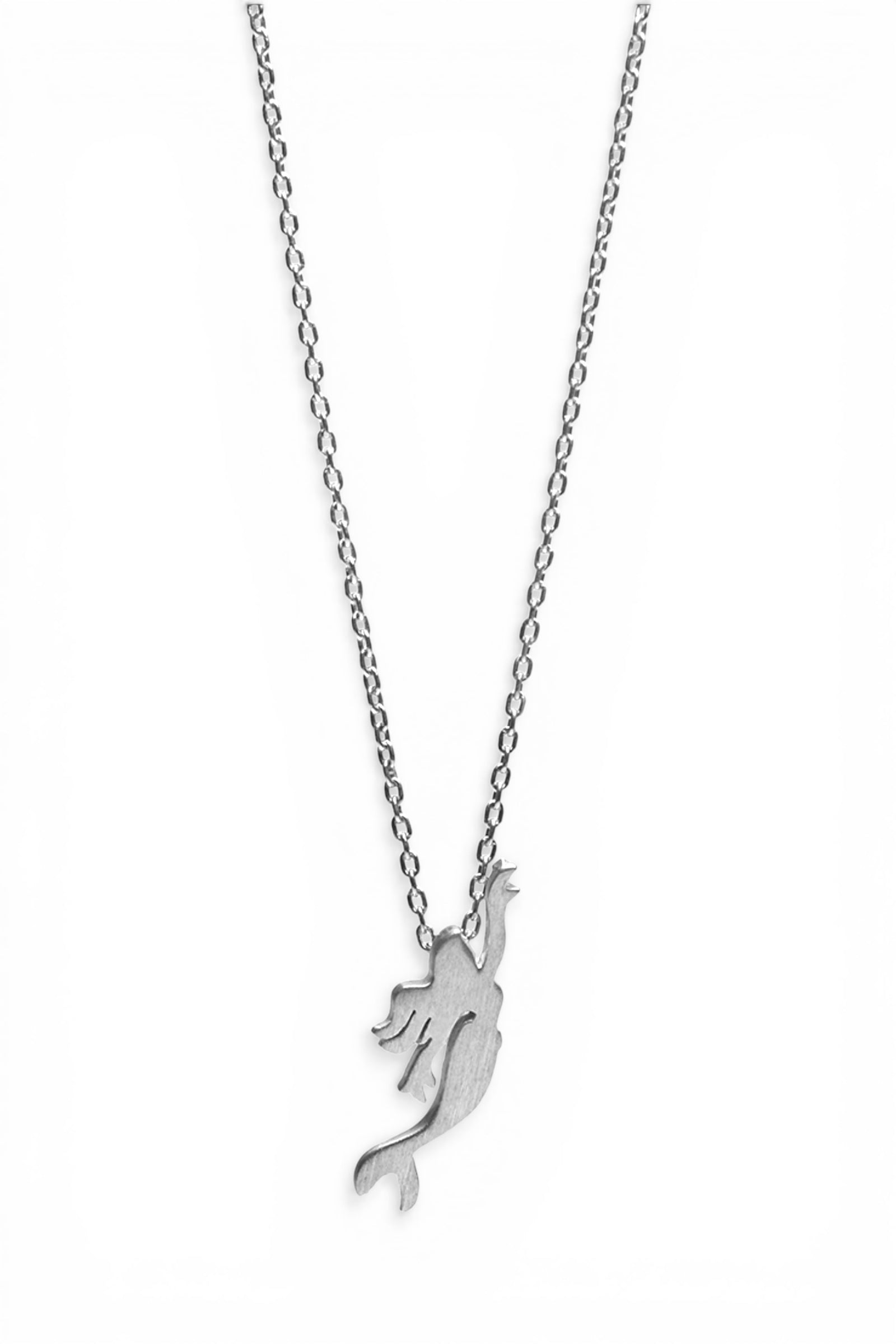 Phoebe Sterling Silver Mermaid Charm Necklace - Styled