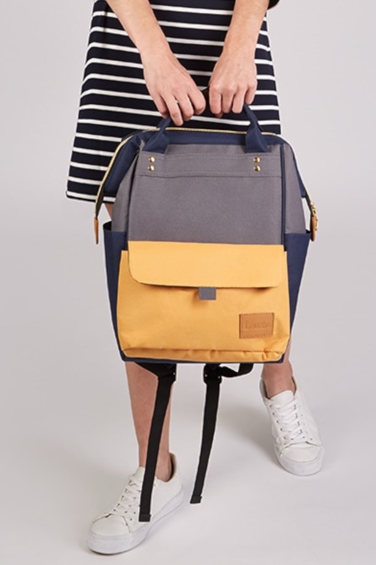 Taylor Navy, Grey And Mustard Backpack