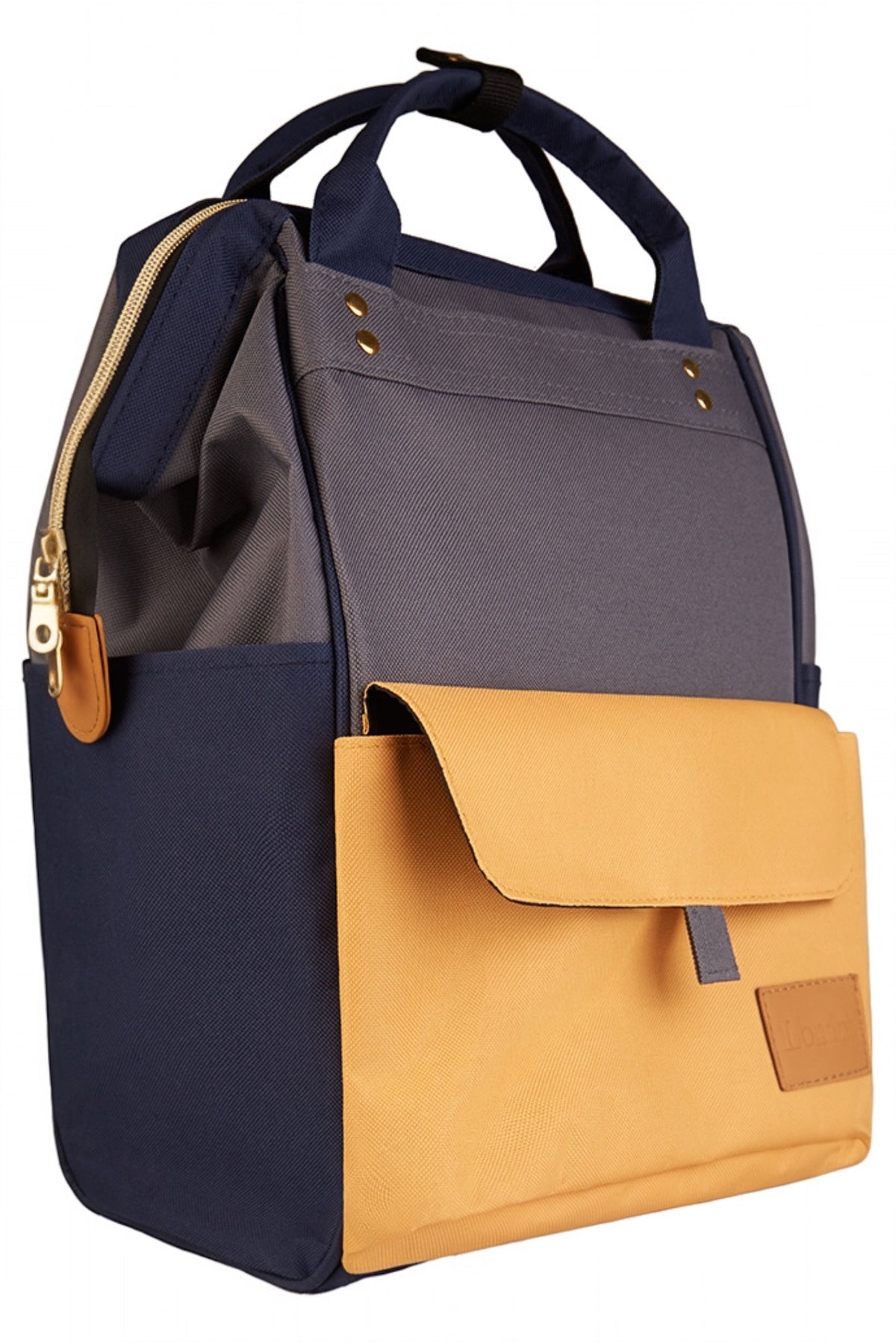Taylor Navy, Grey And Mustard Backpack