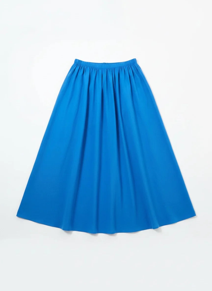Zoeline Recycled Cotton Midaxi Skirt - Blue