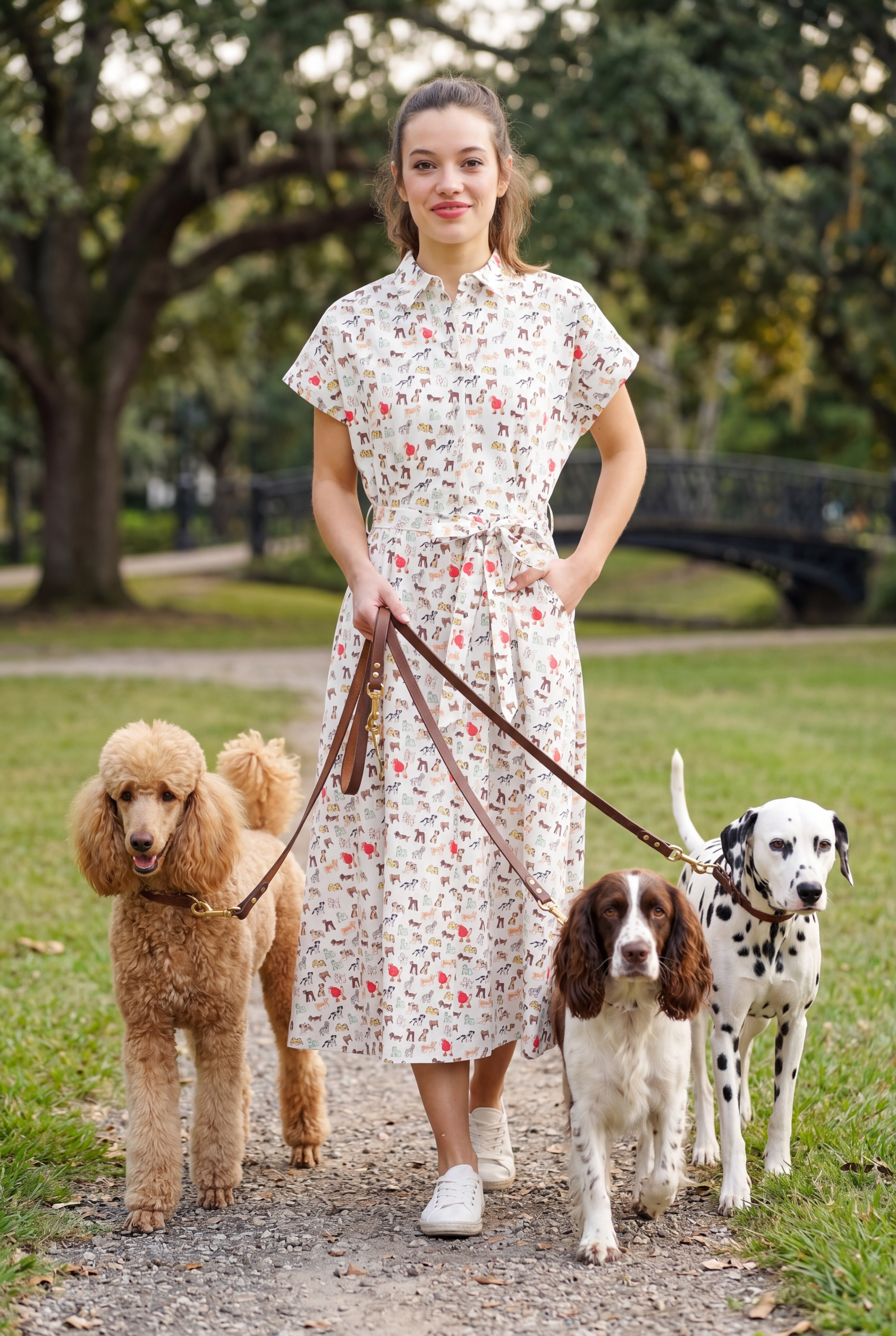 Danica Dogs Day Short Sleeved Shirtdress - Multicolour - View 7