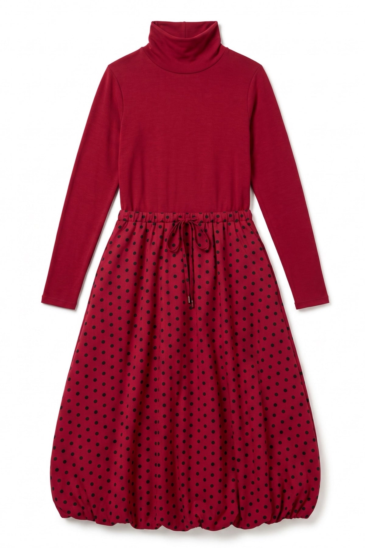 Lyra Spot Dress - Wine Red