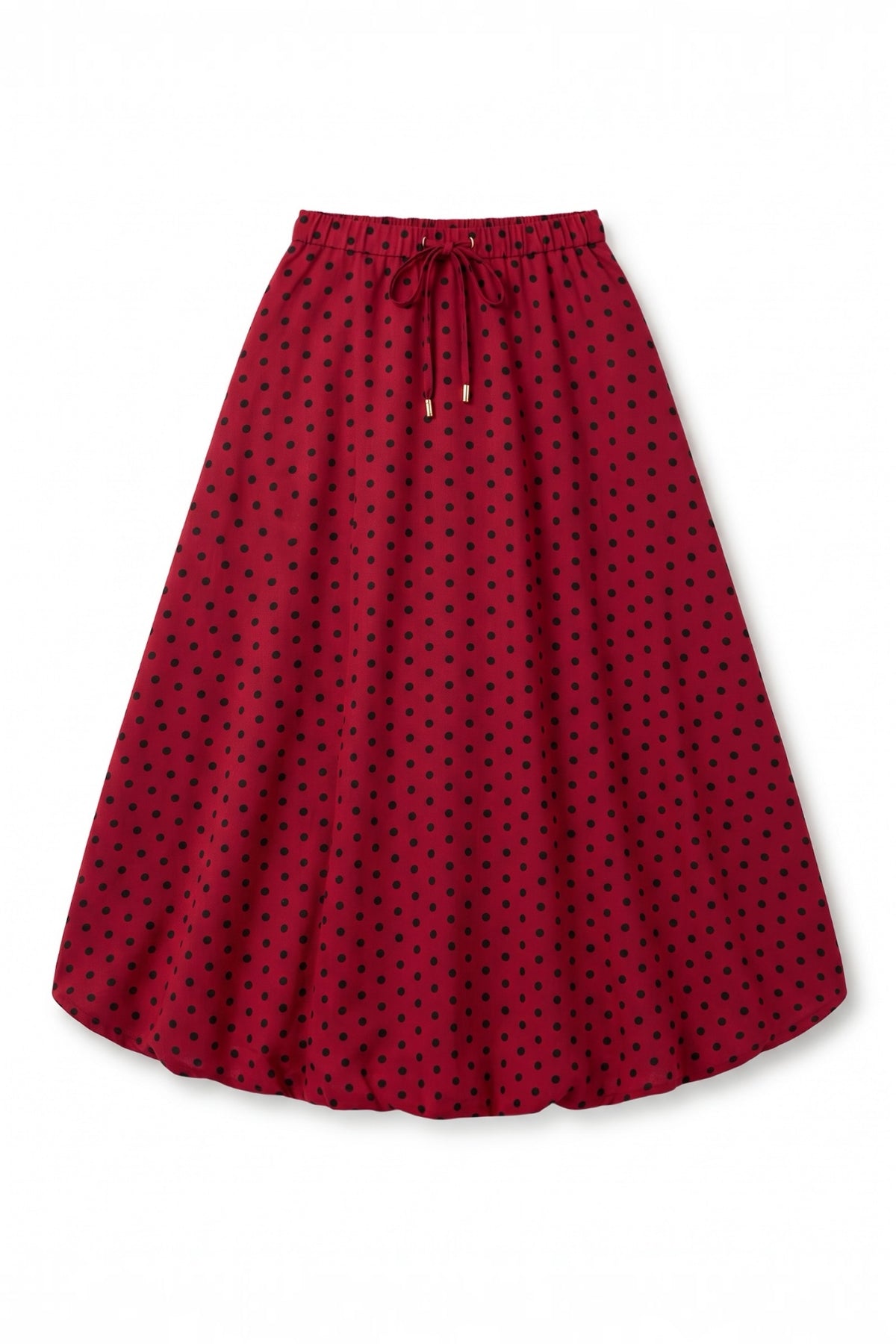 Dixie Spot Print Balloon Midaxi Skirt - Wine Red