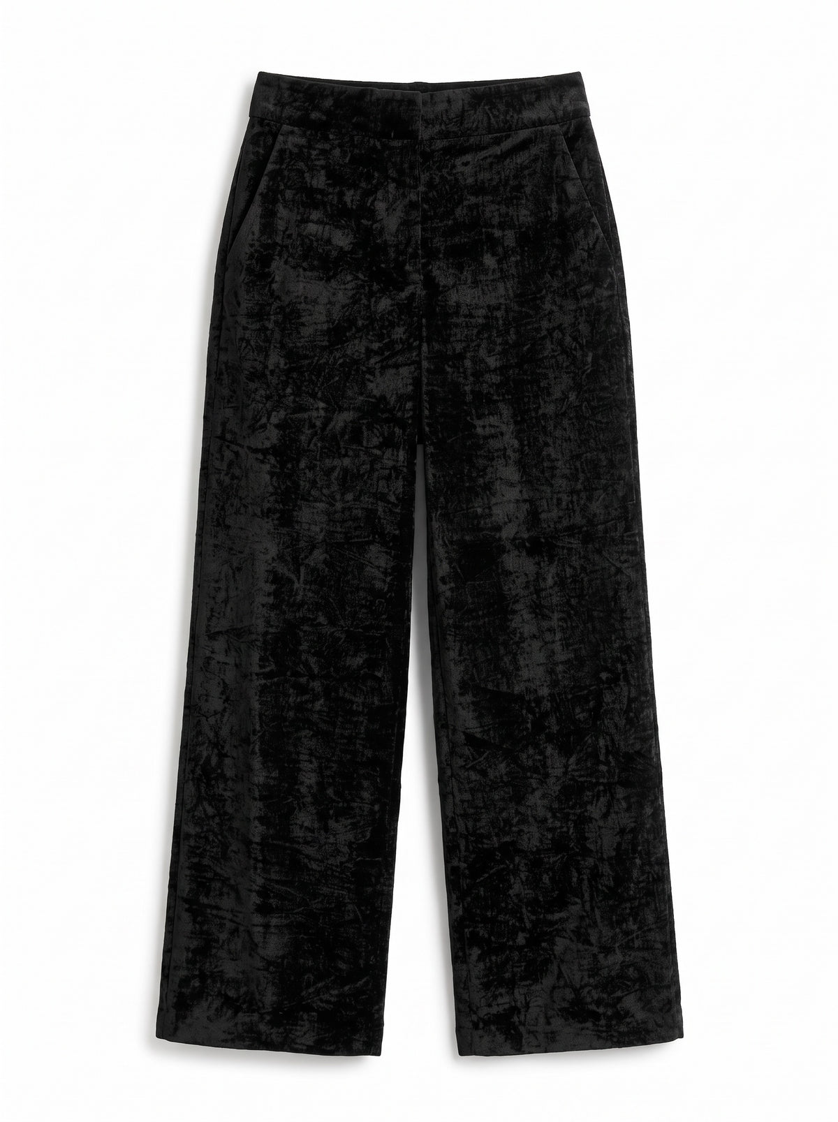 Tilde Matte Velvet Straight Cut Trouser - Black