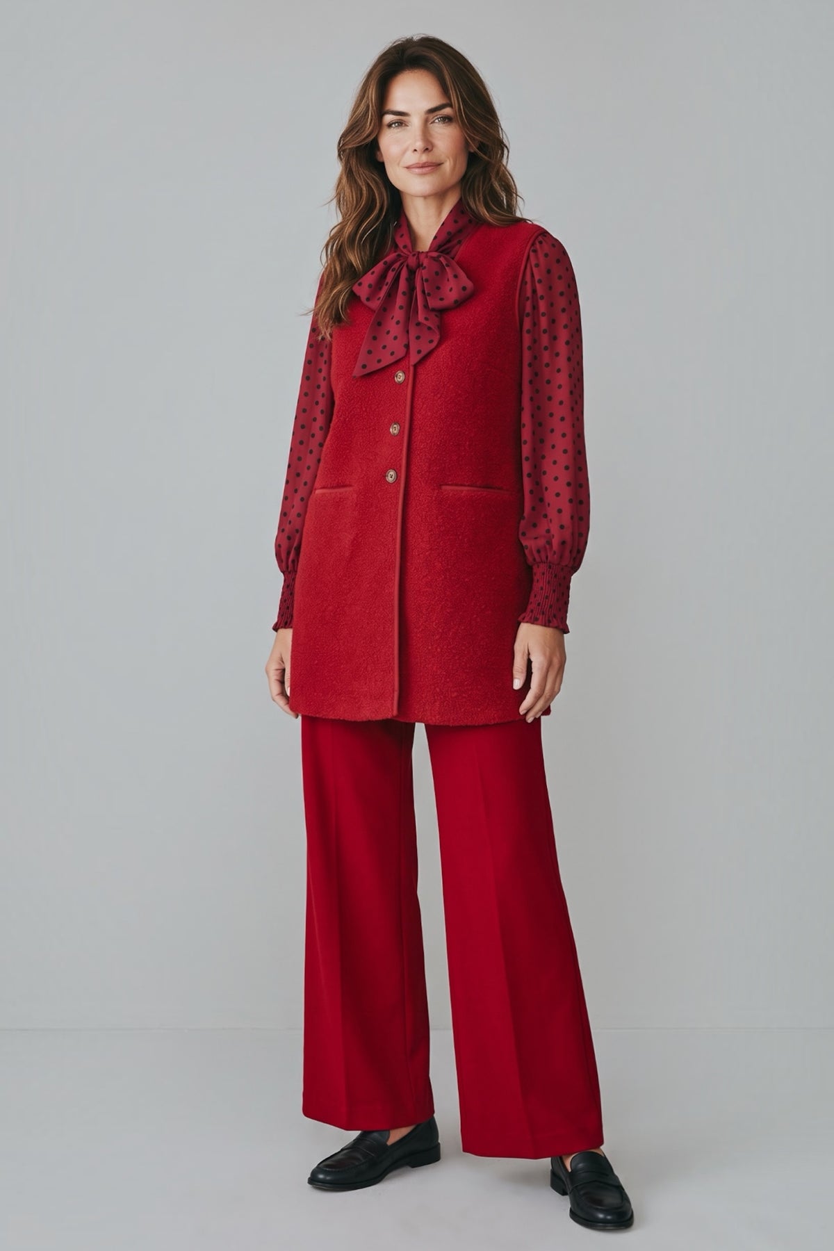 Cathel Borg Longline Waistcoat - Red