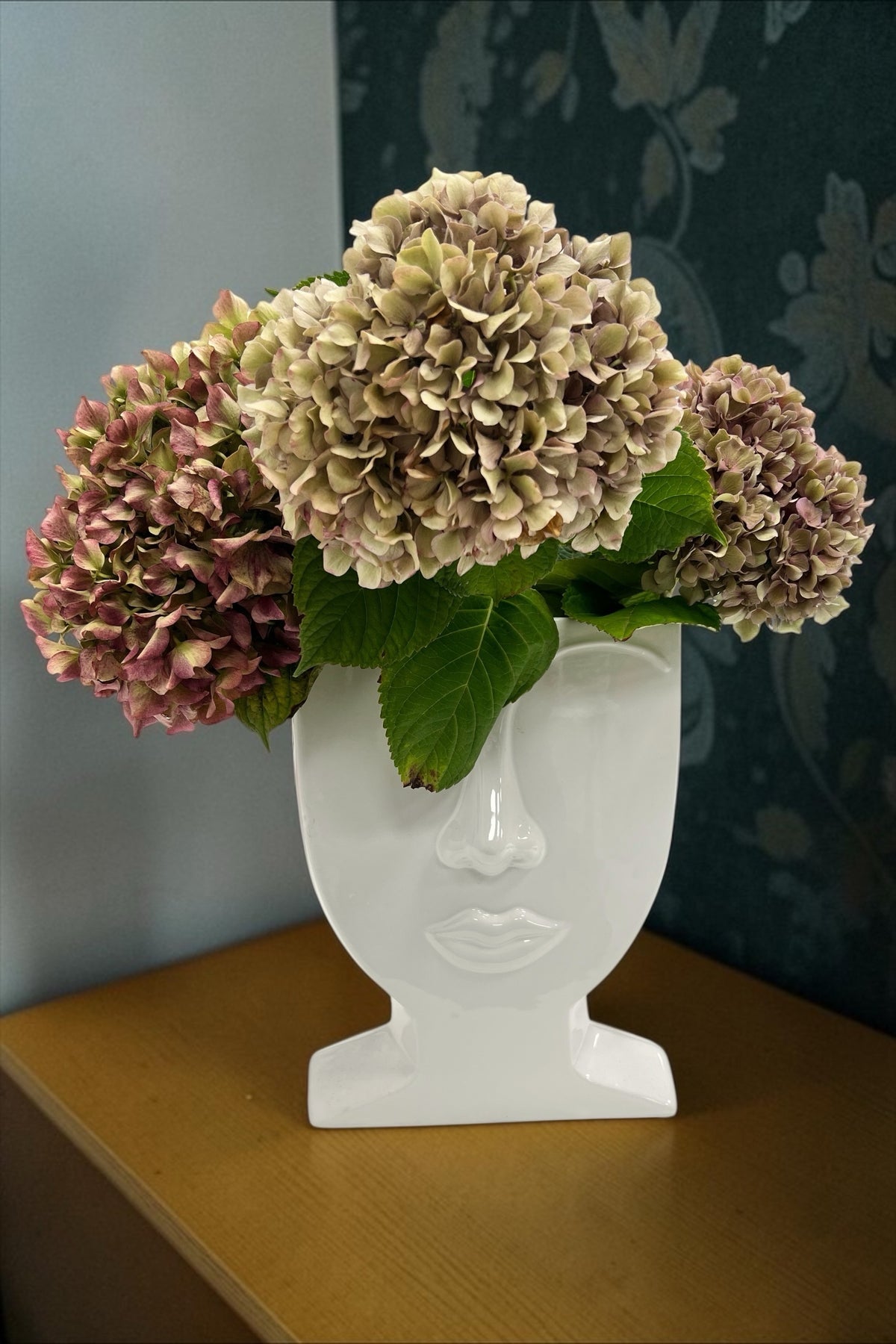 Large Woman Relief Face Vase