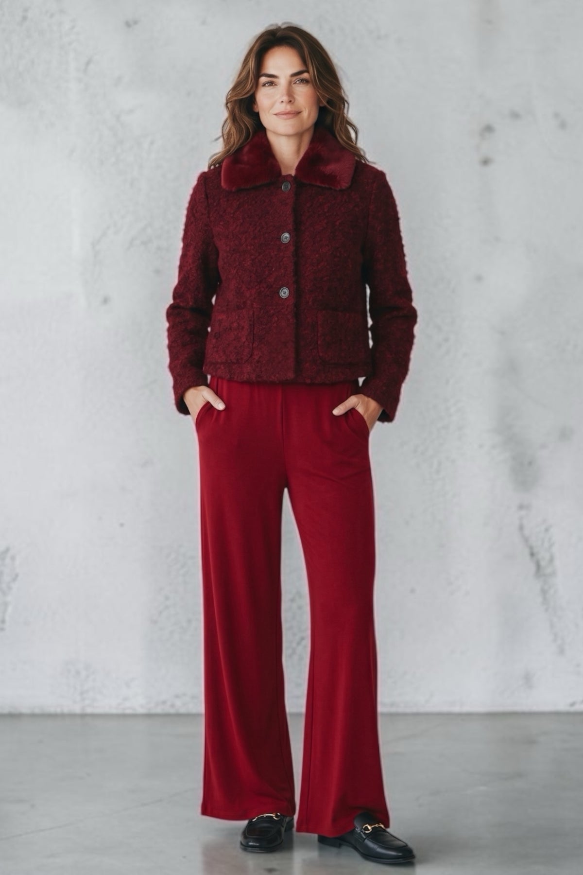 Miller Jersey Trouser - Wine Red