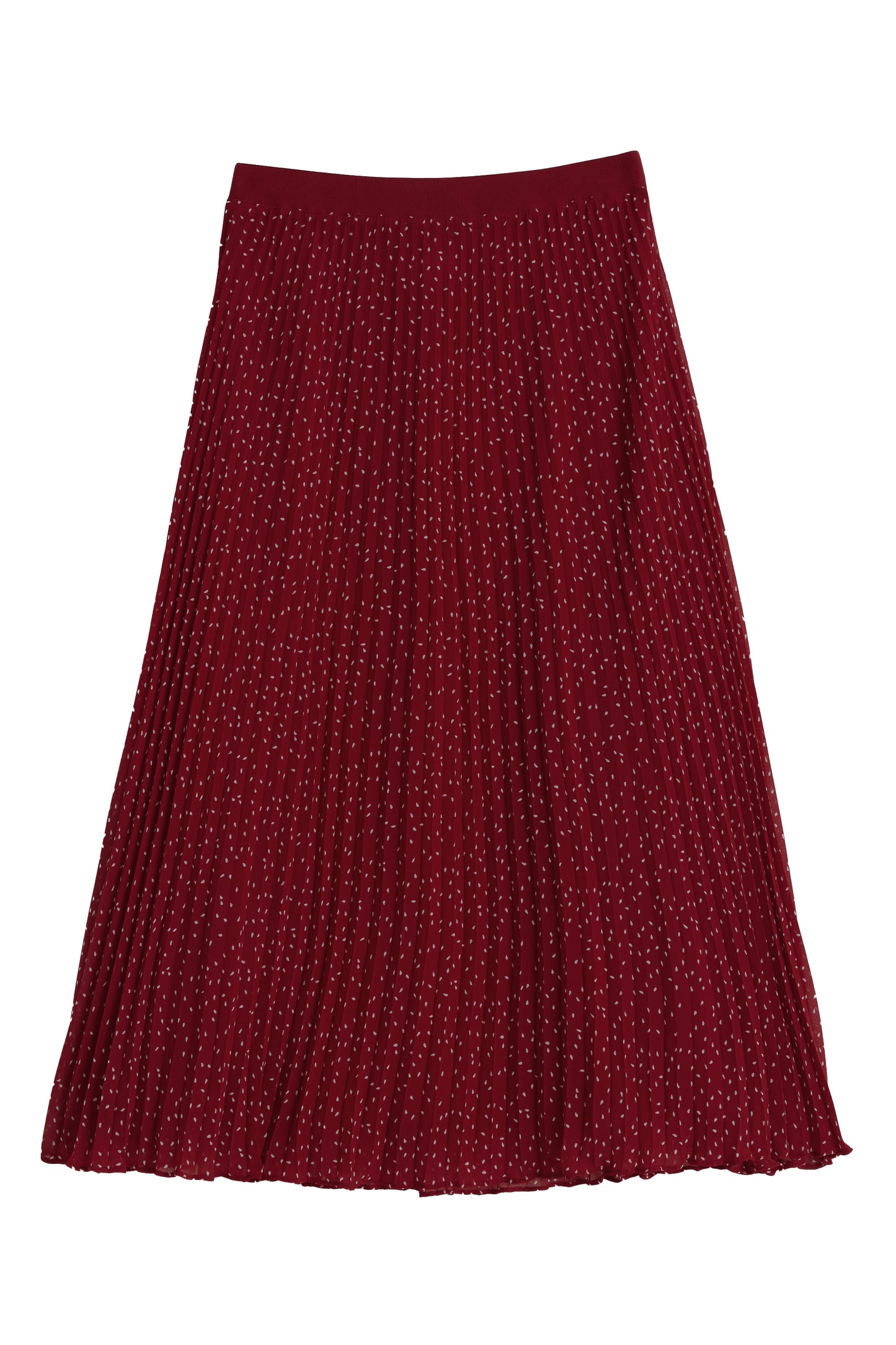 Riley Raindrop Pleated Midi Skirt - Red