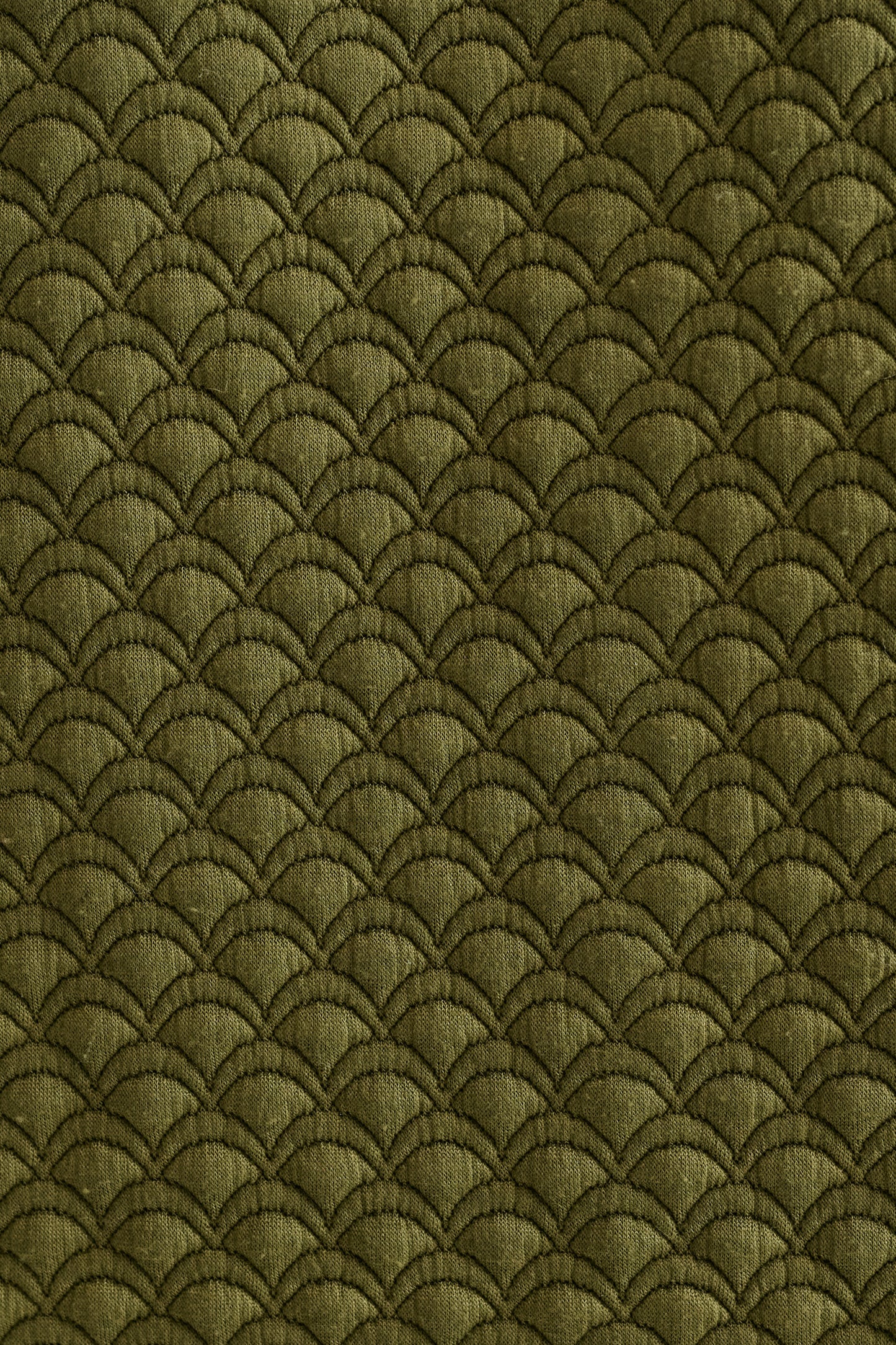 Flory Scallop Quilt Wide Leg Trouser - Moss Green