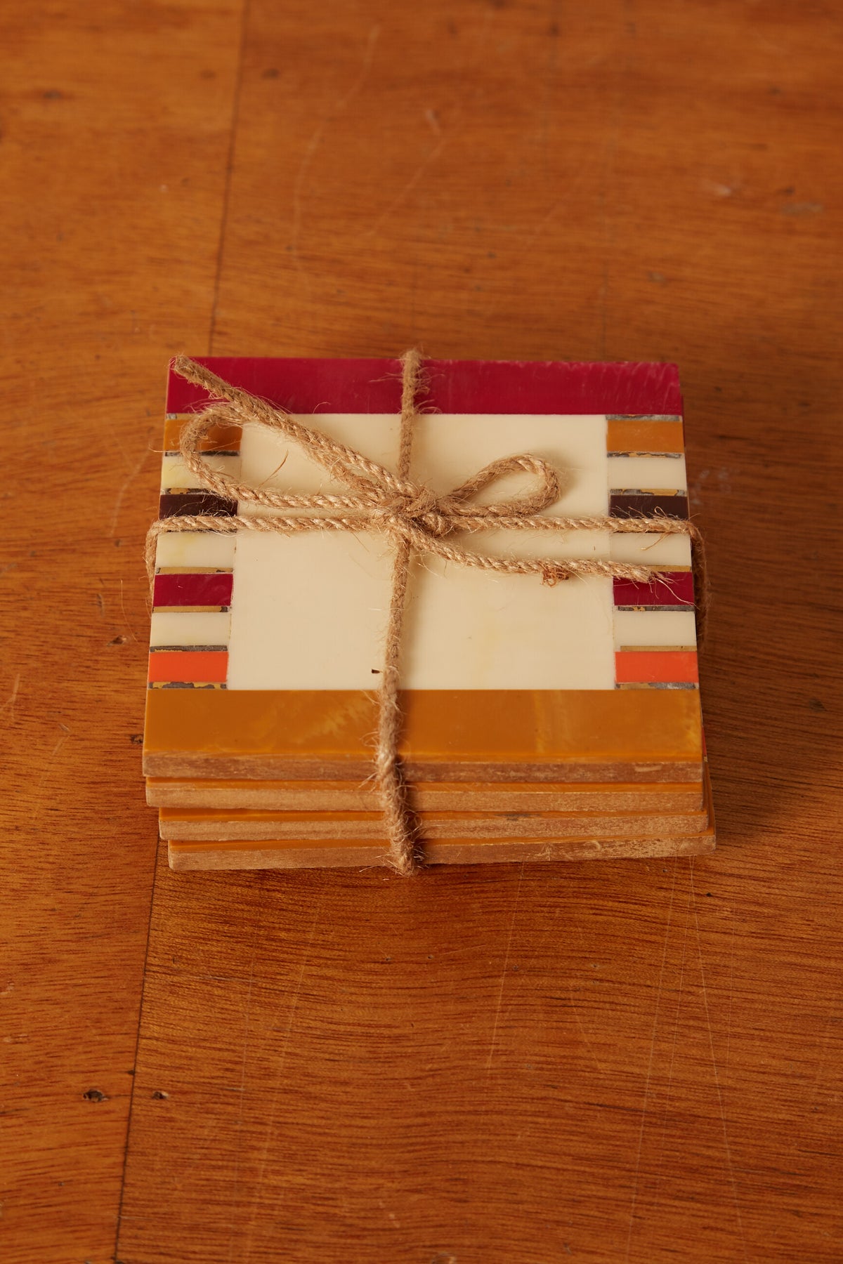 Set of 4 Resin Inlay Coasters Square