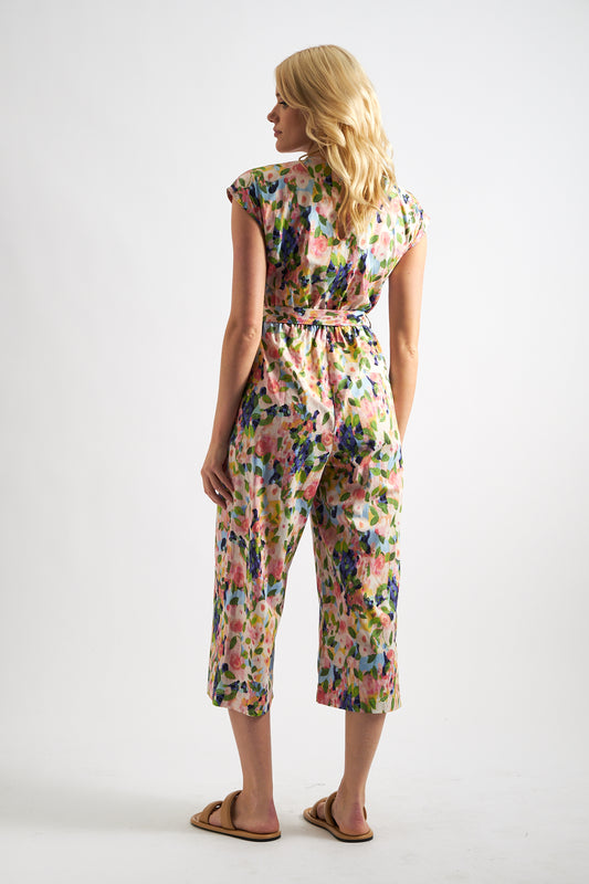 Sidra Summer Dream Print Cropped Jumpsuit