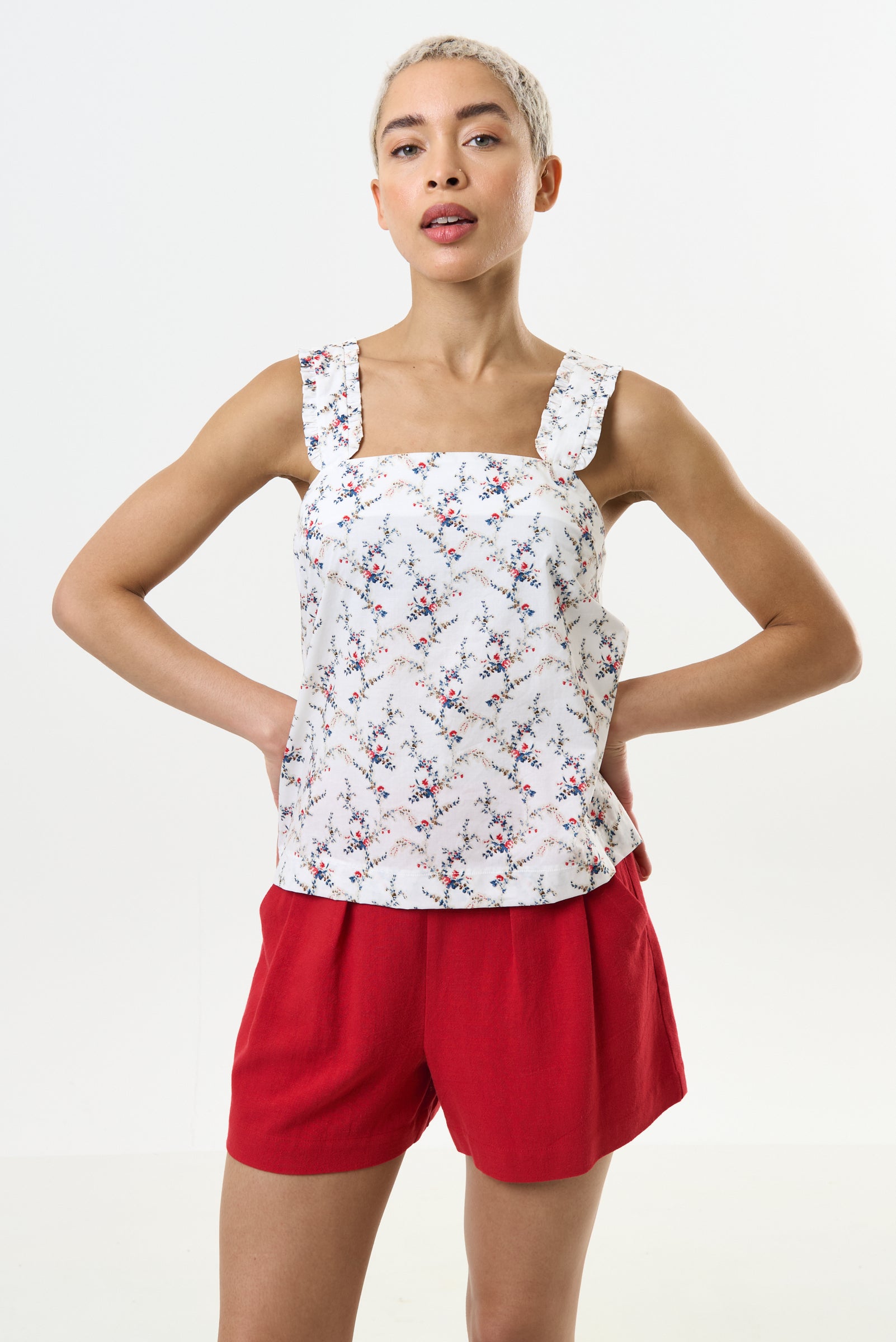 Siena Regency Print Strappy Tie Back Top