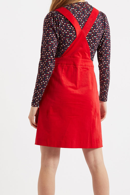 Sofiya Baby Cord Mini Pinafore Dress - Red