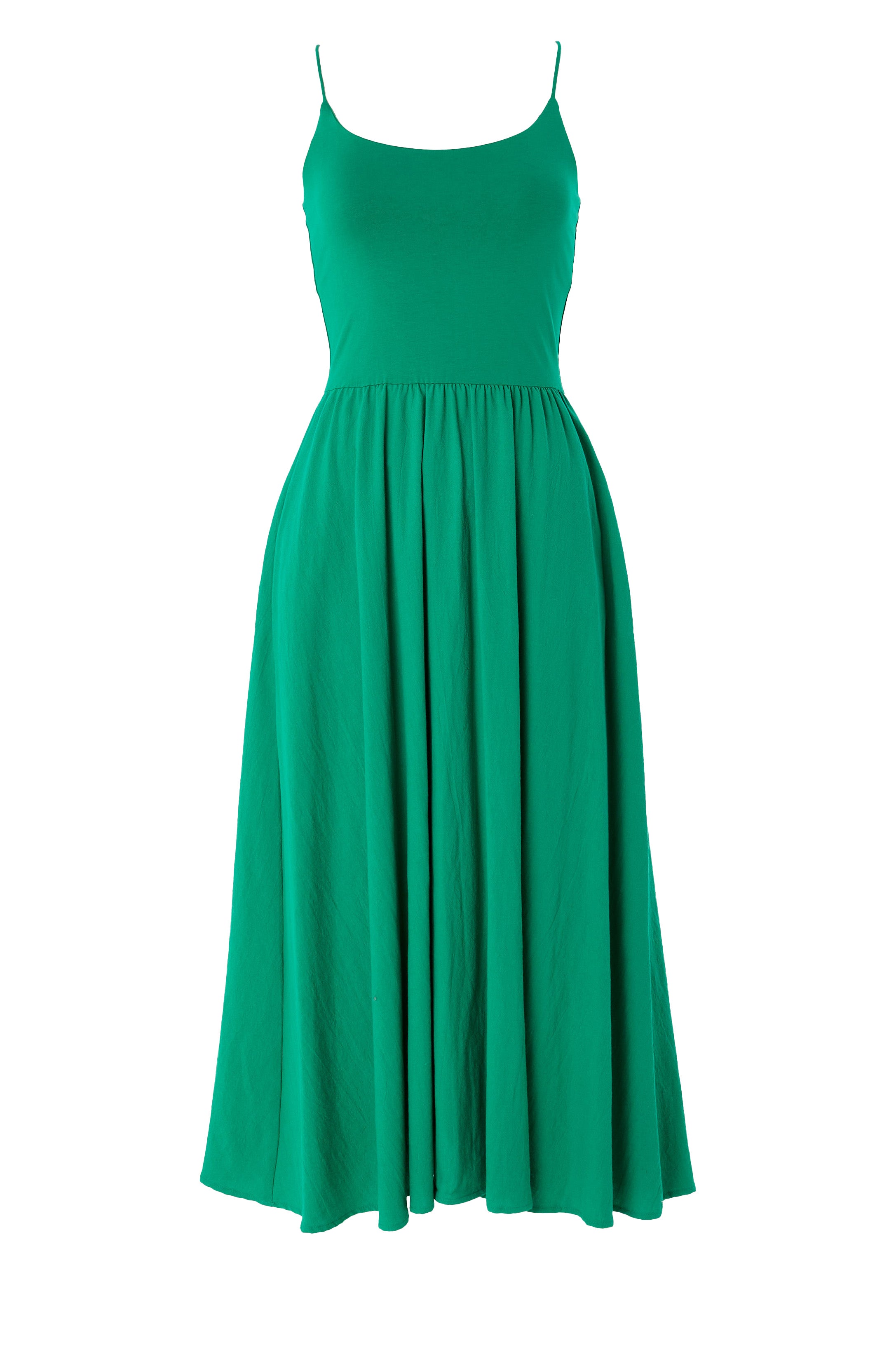 Soumia Jersey Bodice And Recycled Cotton Skirt Midaxi Dress - Green - Styled