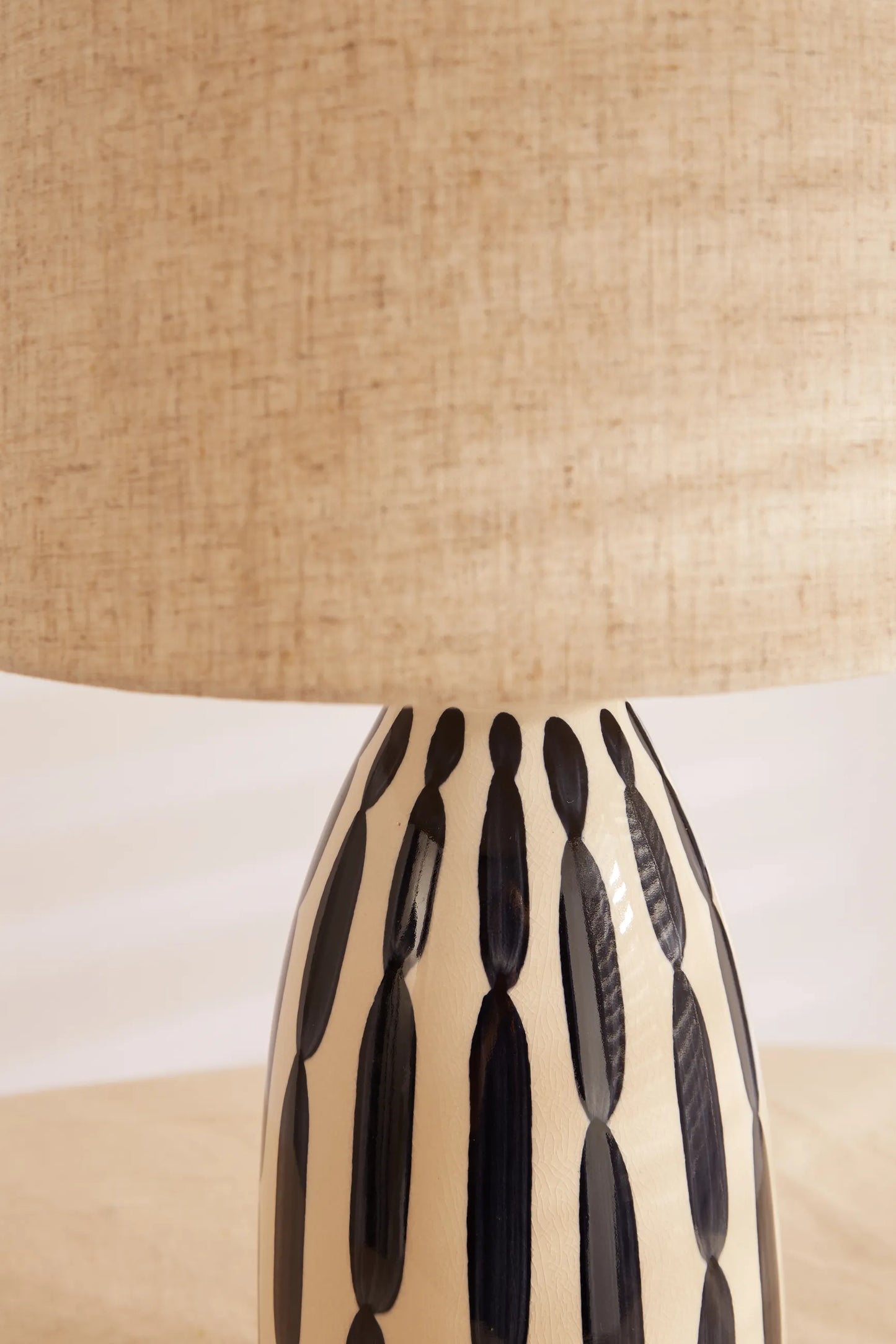 Hand Painted Lamp With Linen Shade