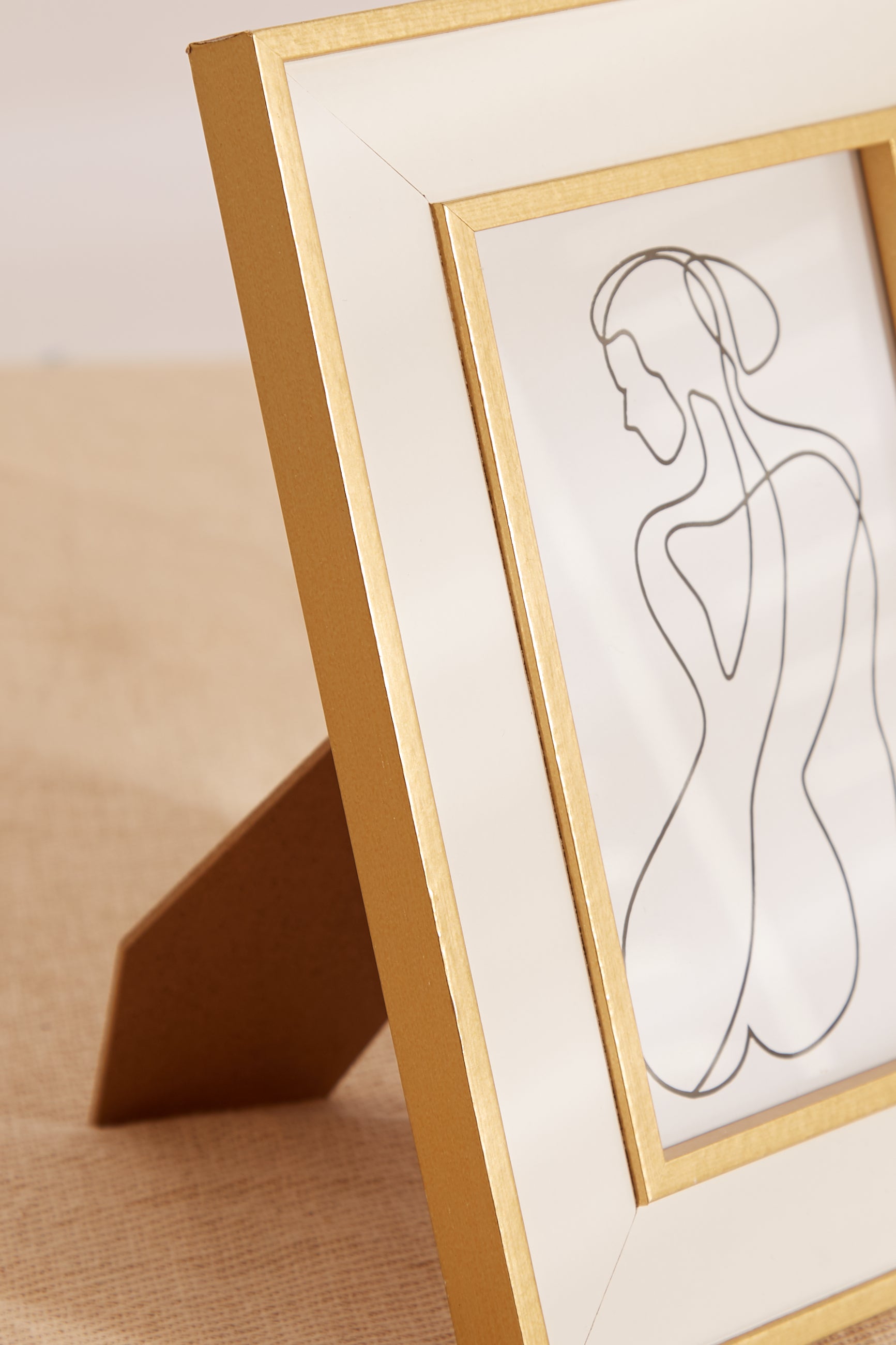 White & Gold Border Picture Frame