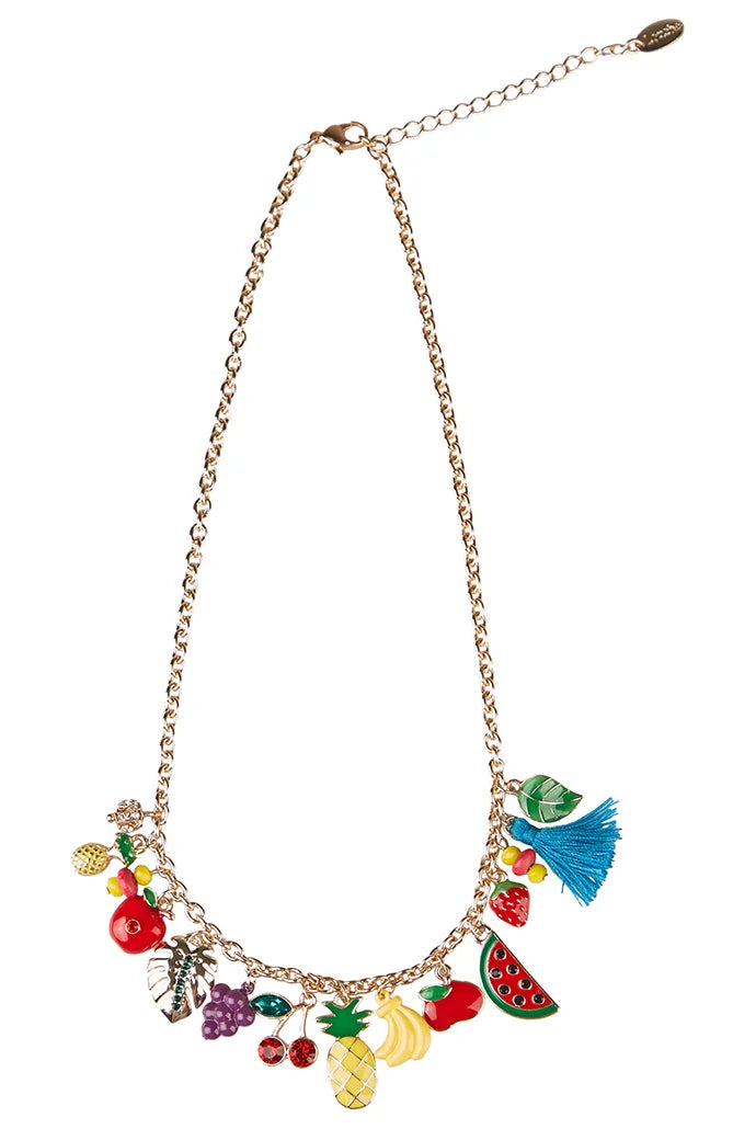 Stella Fruit Charm Gold Necklace - Styled
