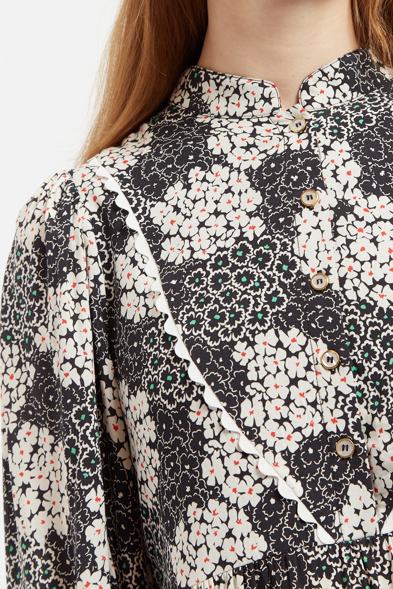 Suzanne Flower Patch Print Throw On Mini Dress - Detail 2