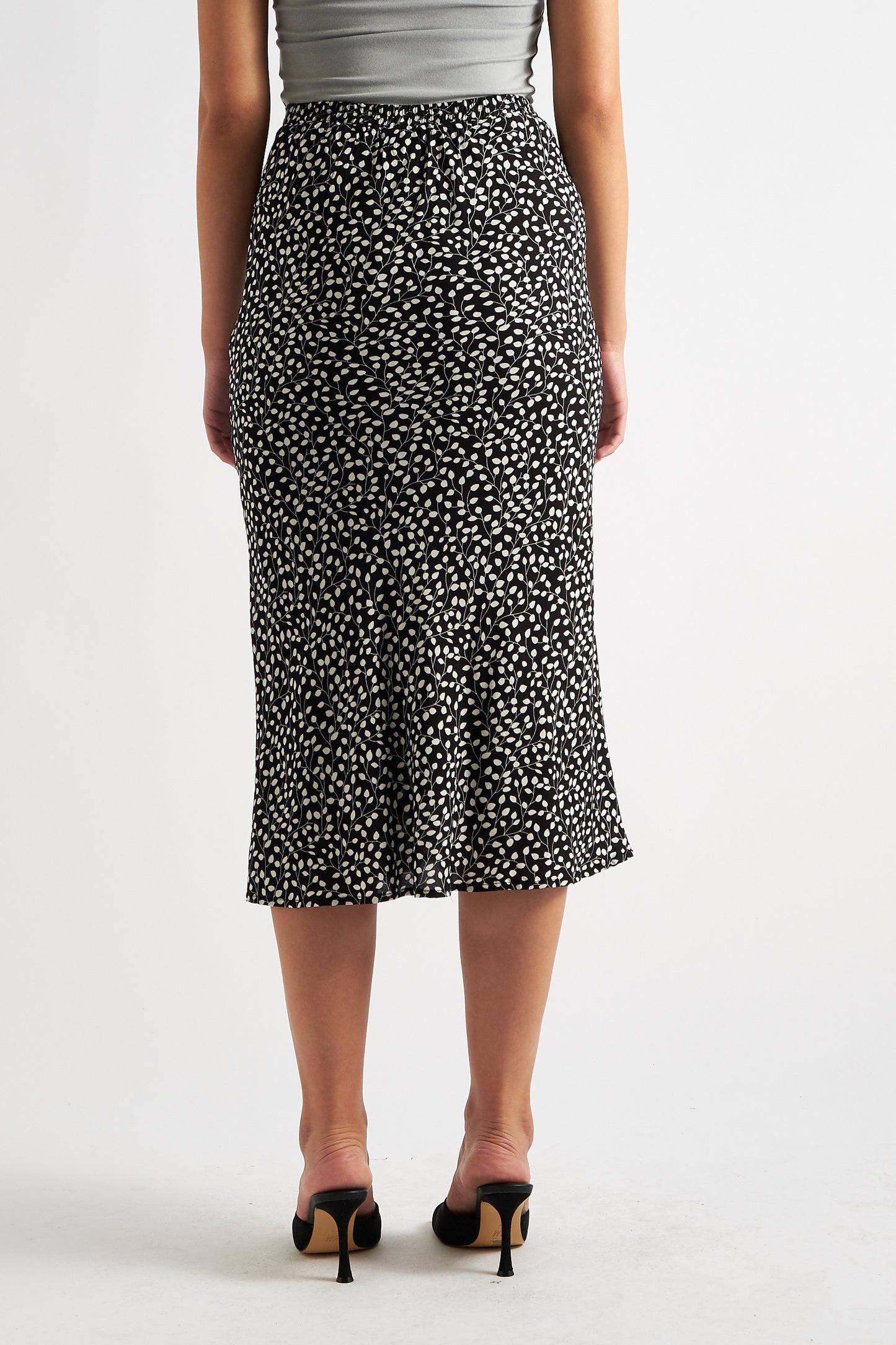 Tehani Buds Print Bias Midi Skirt