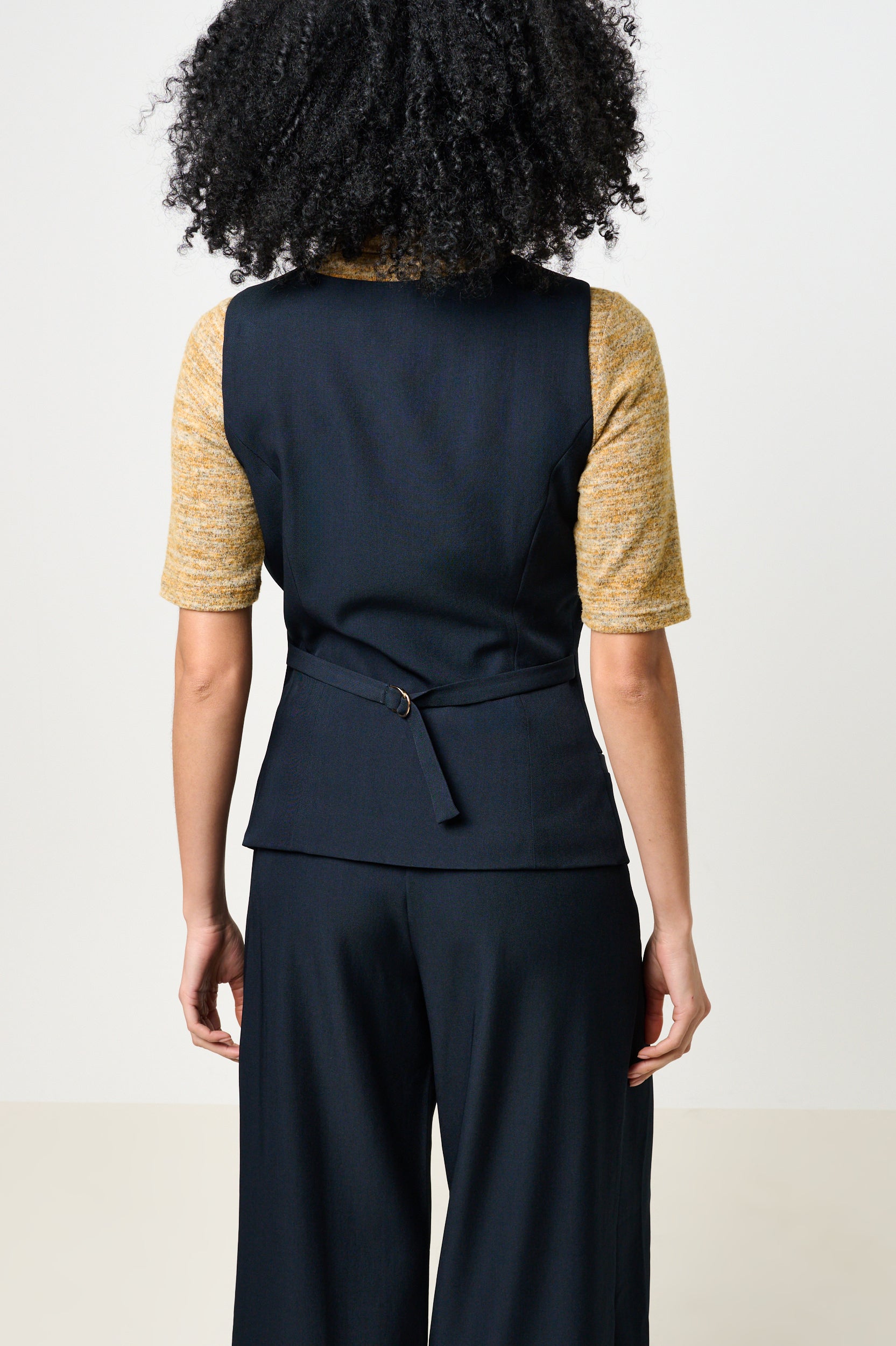 Tate Longline Tailored Waistcoat - Navy