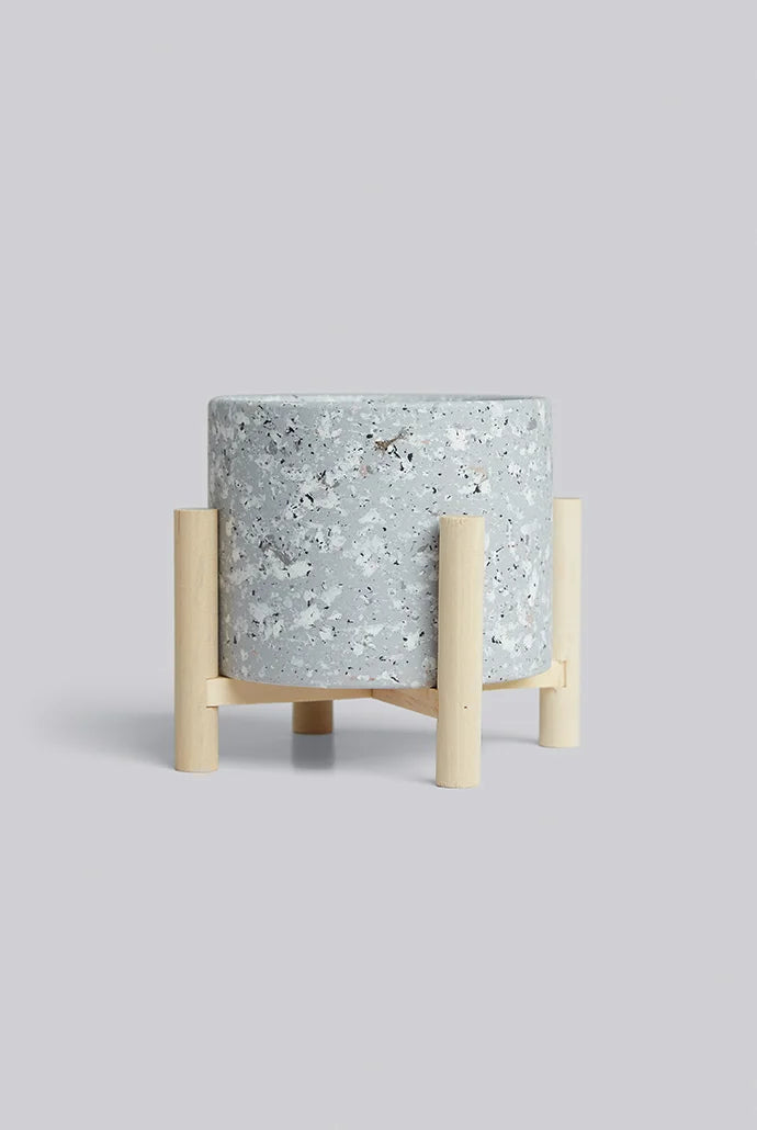 Terrazzo Candle With Stand in Grey - Detail 1