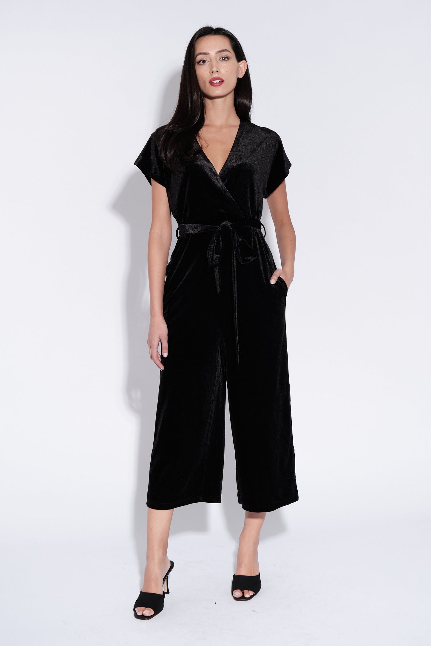 Tiffany Velvet Jumpsuit in Black