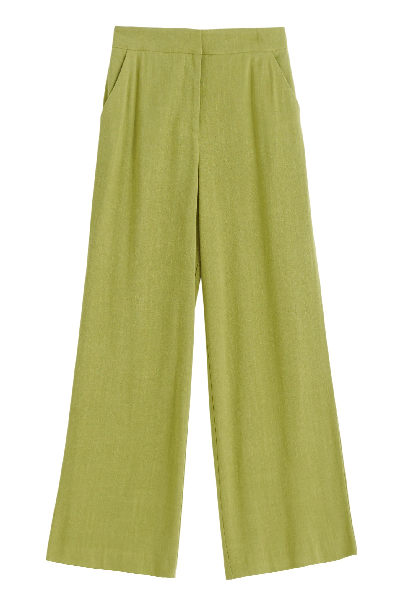 Tilde Linen Mix Straight Leg Trouser- Avocado - Styled