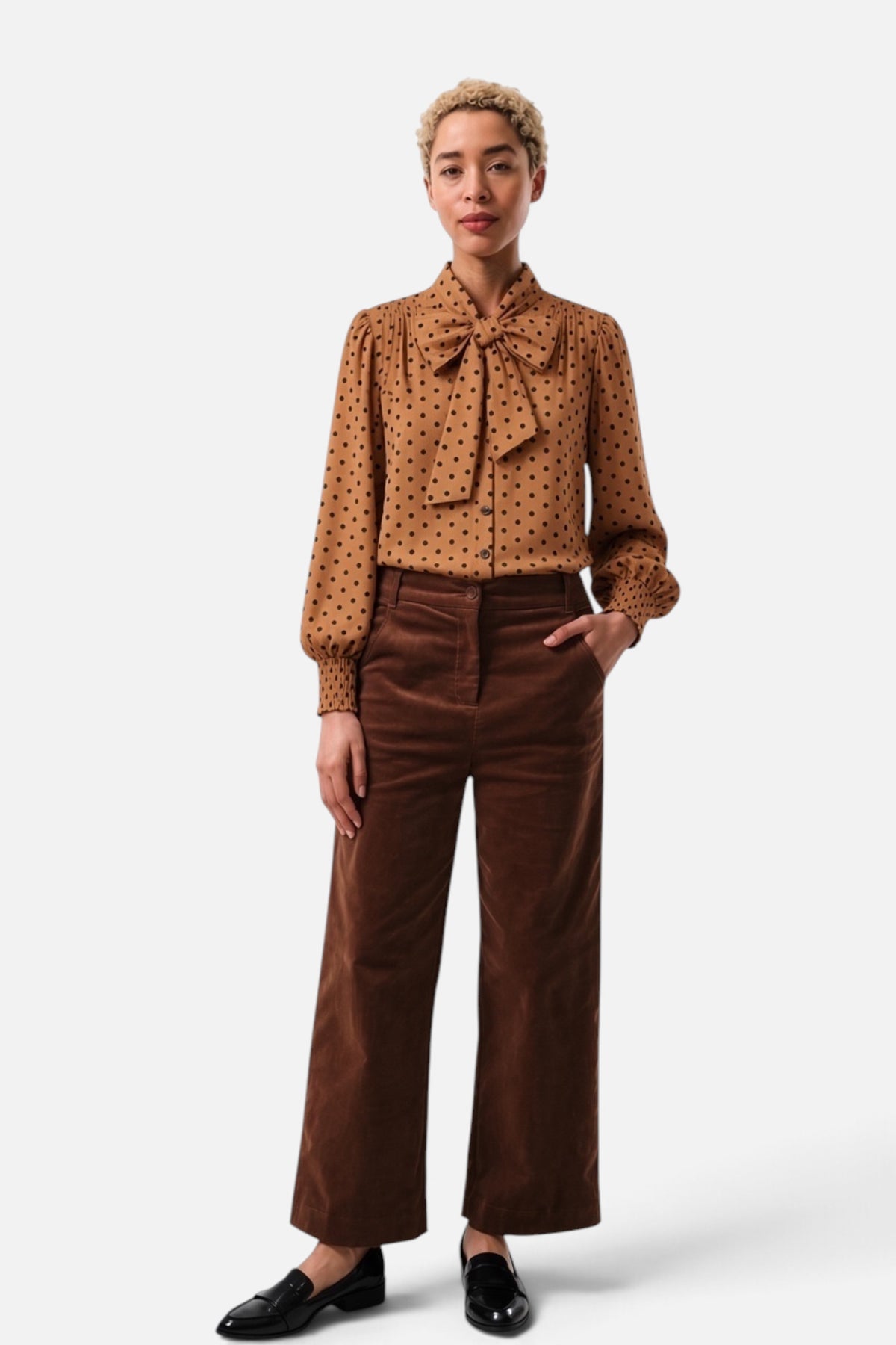 Tim Baby Cord Straight Cut Trousers - Mole