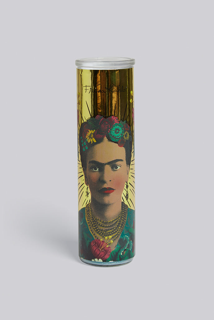 Frida Kahlo Decorated Glass Candle