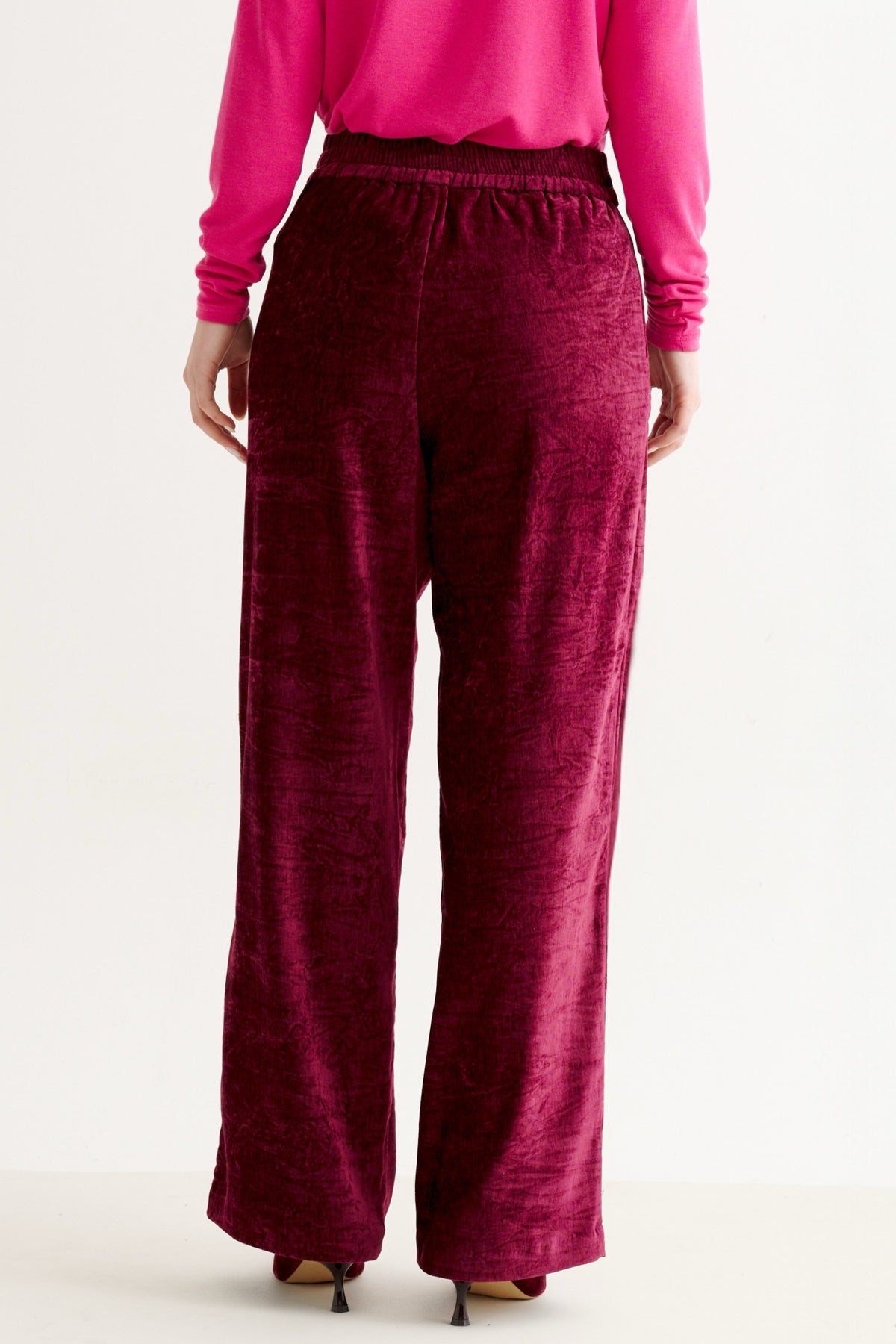 Tilde Matte Velvet Trousers - Wine
