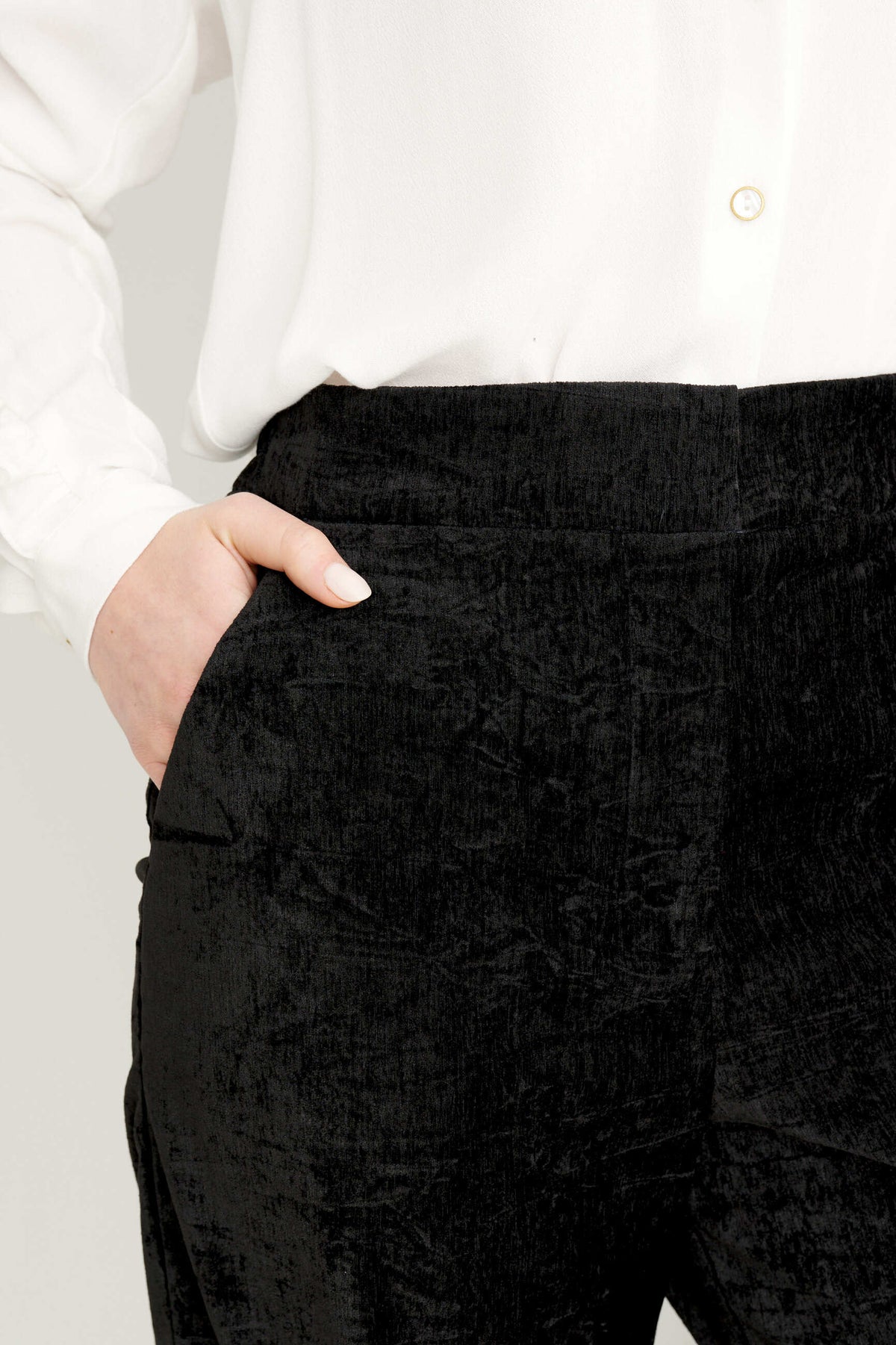 Tilde Matte Velvet Straight Cut Trouser -