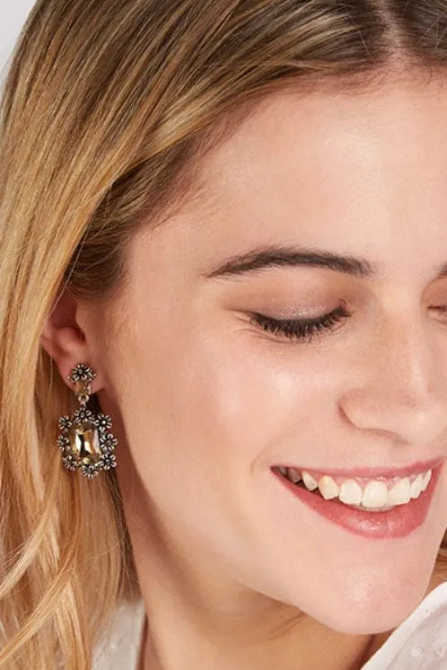 Jenifer Black Stone Drop Earrings