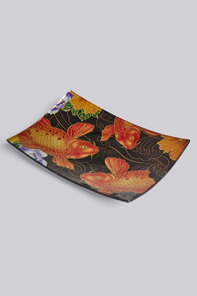 Koi Fish Trinket Tray Purple