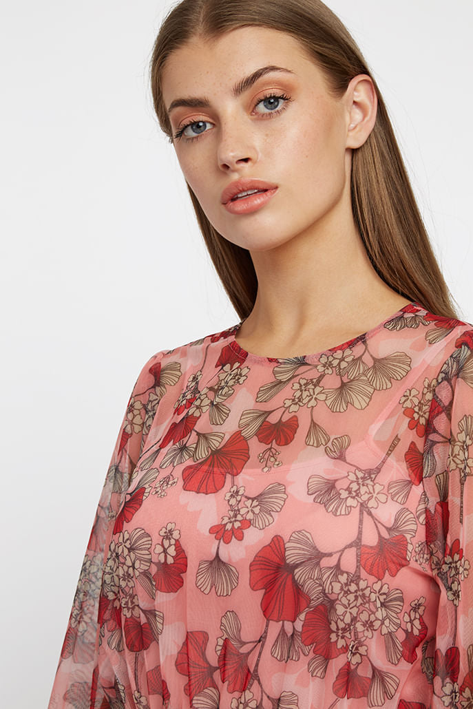 Yaffa Hibiscus Midi Dress