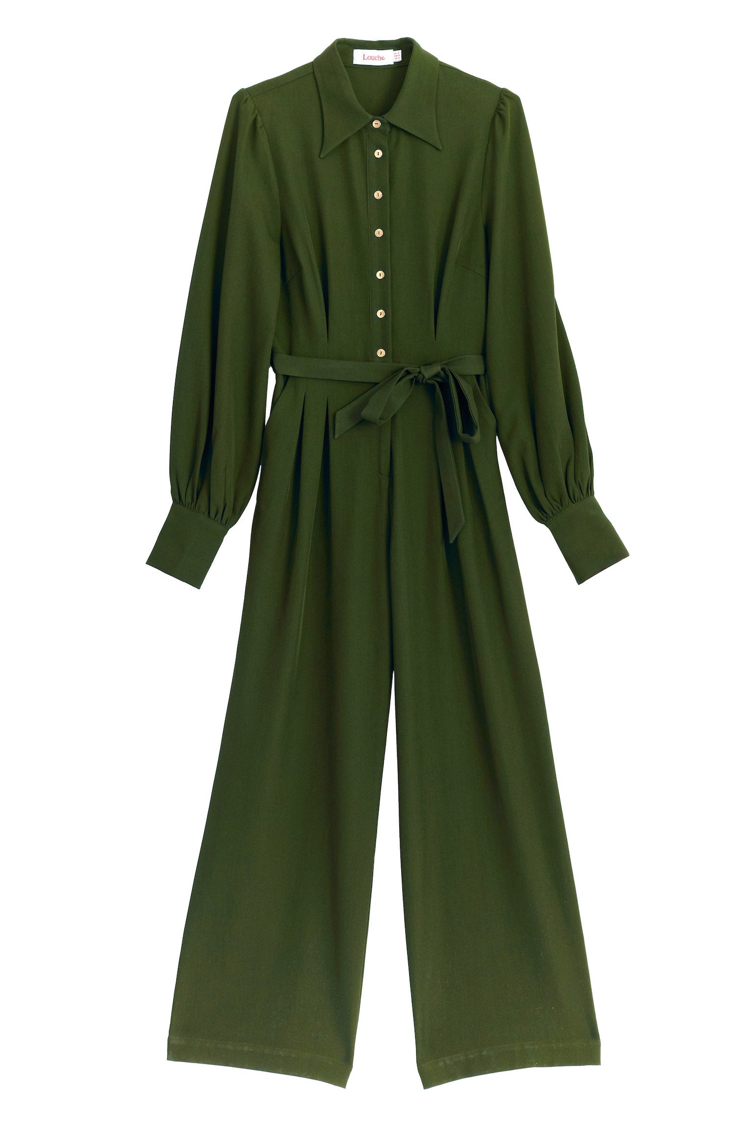 Yves Long Sleeve Jumpsuit - Moss Green - Styled